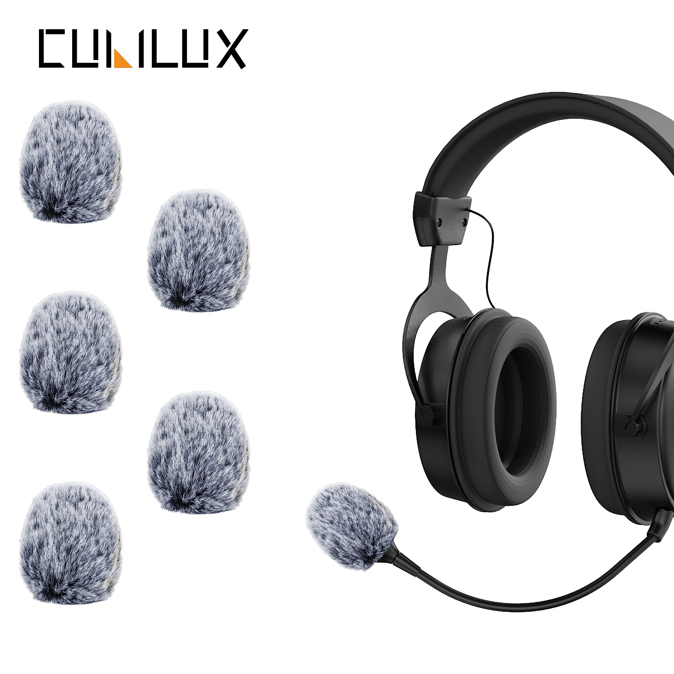 Cubilux Furry Windscreen for Gaming Headset - 5 Pack Noise Reduction Windshield & Dead Cat Mic Cover for Streamers, Podcasters, Gamers - Perfect for Outdoor Recording & Live Streaming