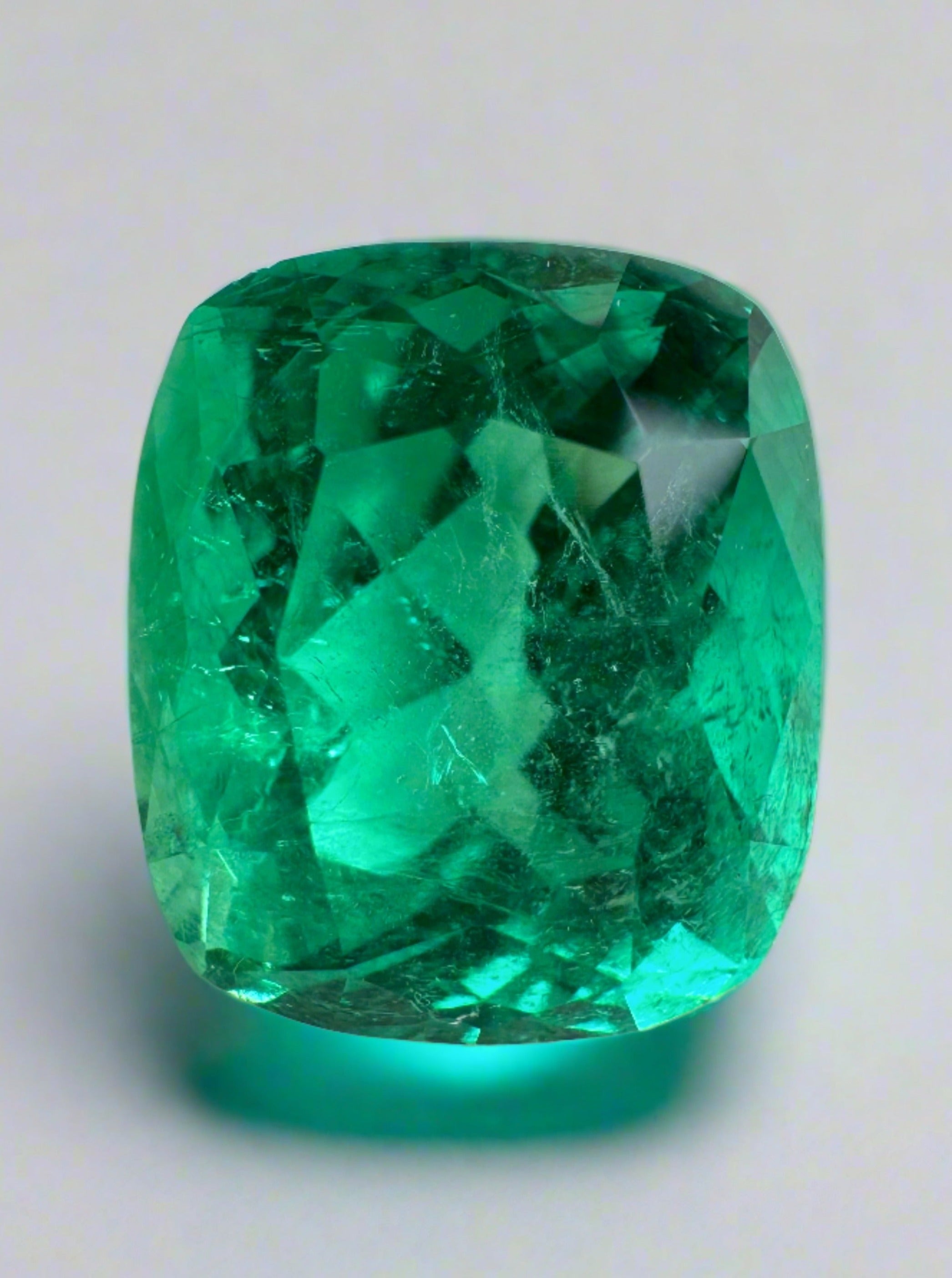 6.17 Carat 12x10.4mm Natural Colombian Emerald - Cushion Cut Loose Gemstone with Minor to Moderate Oil Treatment in Intense Green Color | Perfect for Engagement Rings, Jewelry Making & Collector's Investment