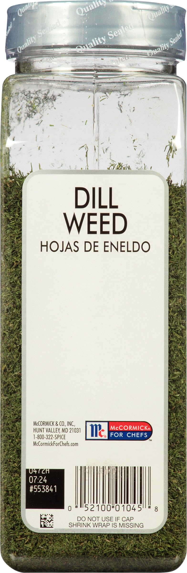 McCormick Culinary Dried Dill Weed Seasoning - 5 oz (Pack of 6) | Premium Dill Herb for Cooking, Baking & Seasoning | Perfect for Soups, Seafood, Dips, Stuffings & Salad Dressings | Restaurant & Home Kitchen Essential