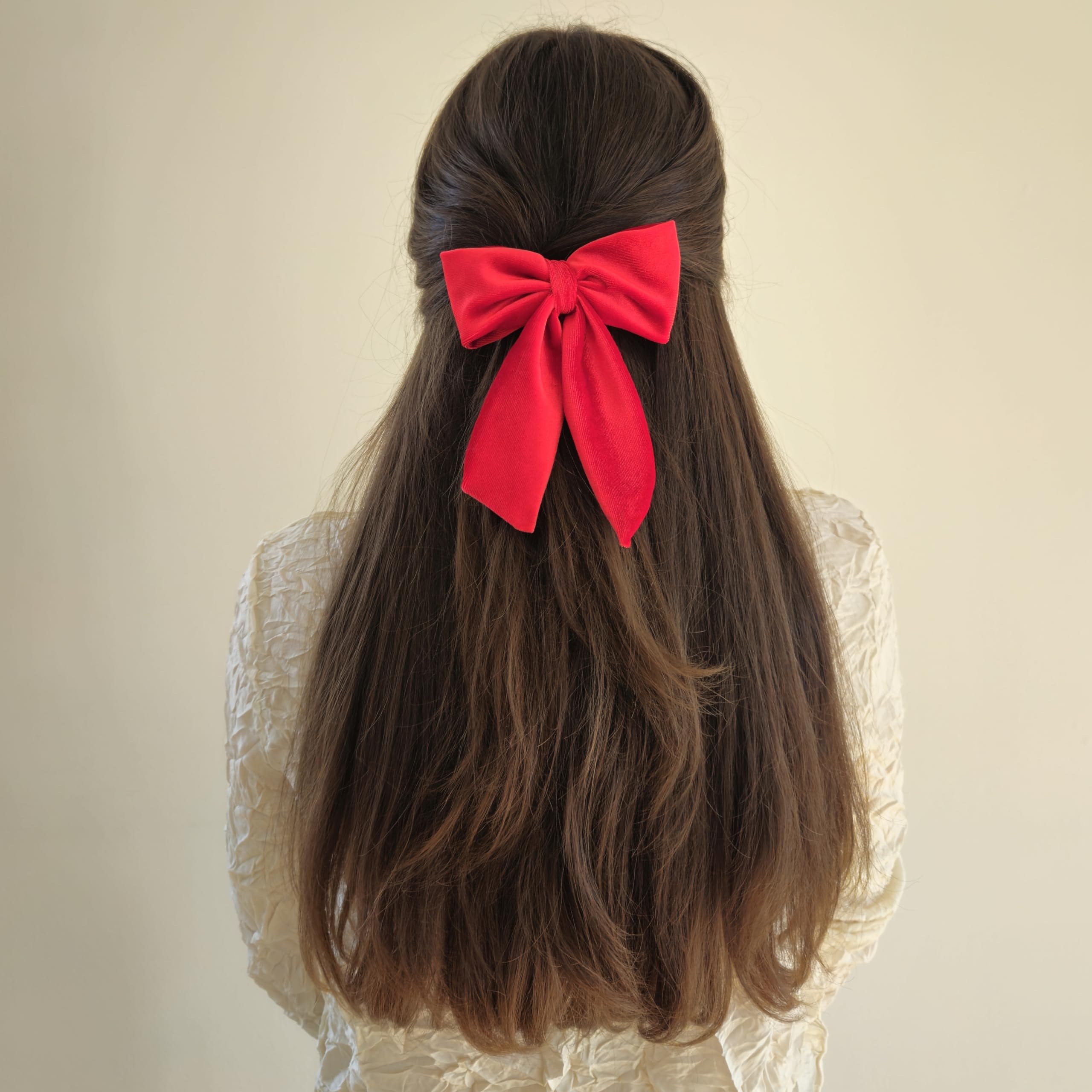 Handcrafted Velvet Hair Bow Barrette Duo - Women & Girls Hair Accessories for Parties & Weddings