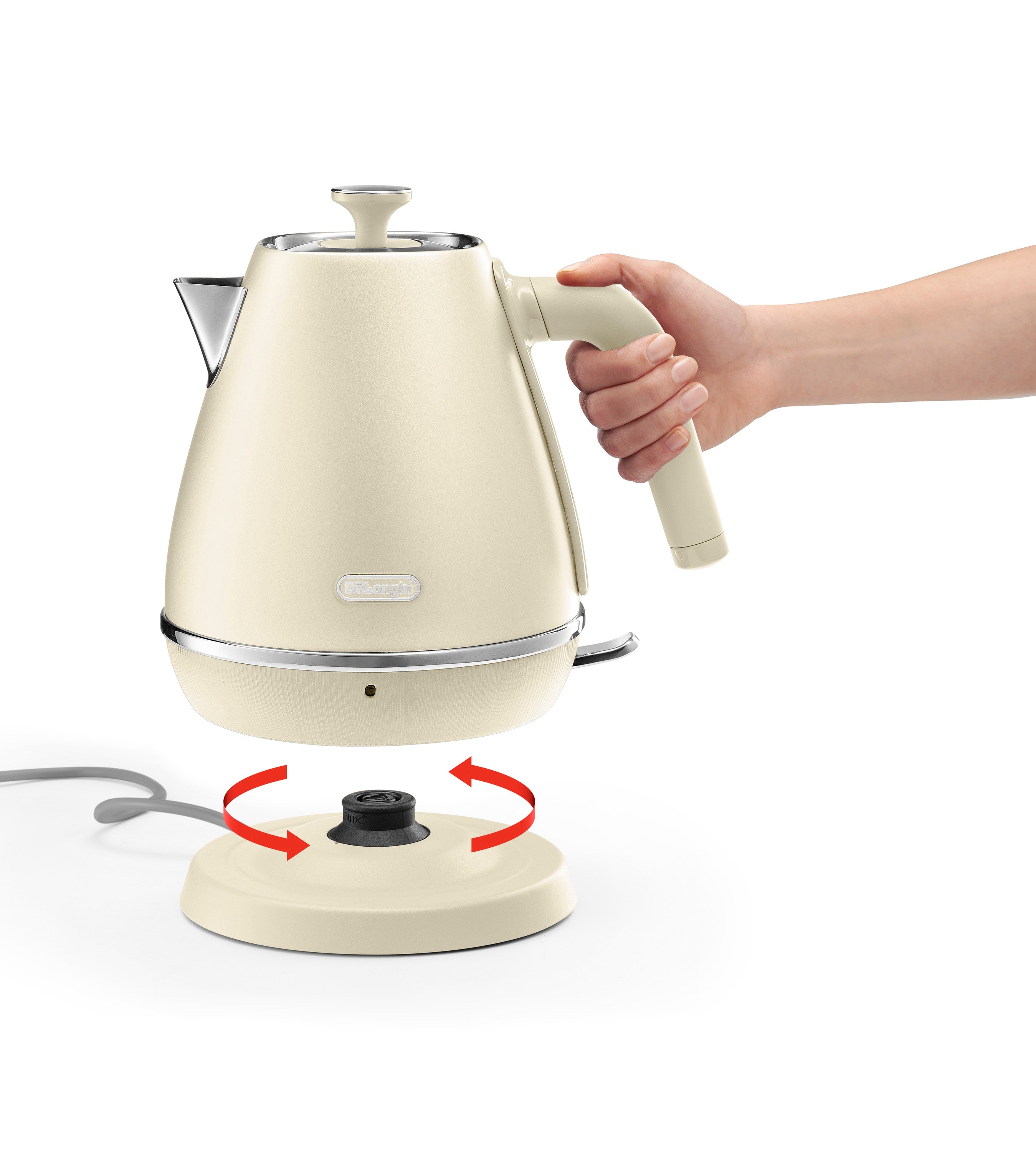 De'Longhi KBIN2000 Distinta Perla Electric Kettle - 1.7L Fast Boiling, Stainless Steel, Auto Shut-Off & Boil-Dry Protection - Perfect for Home, Office & Tea Lovers