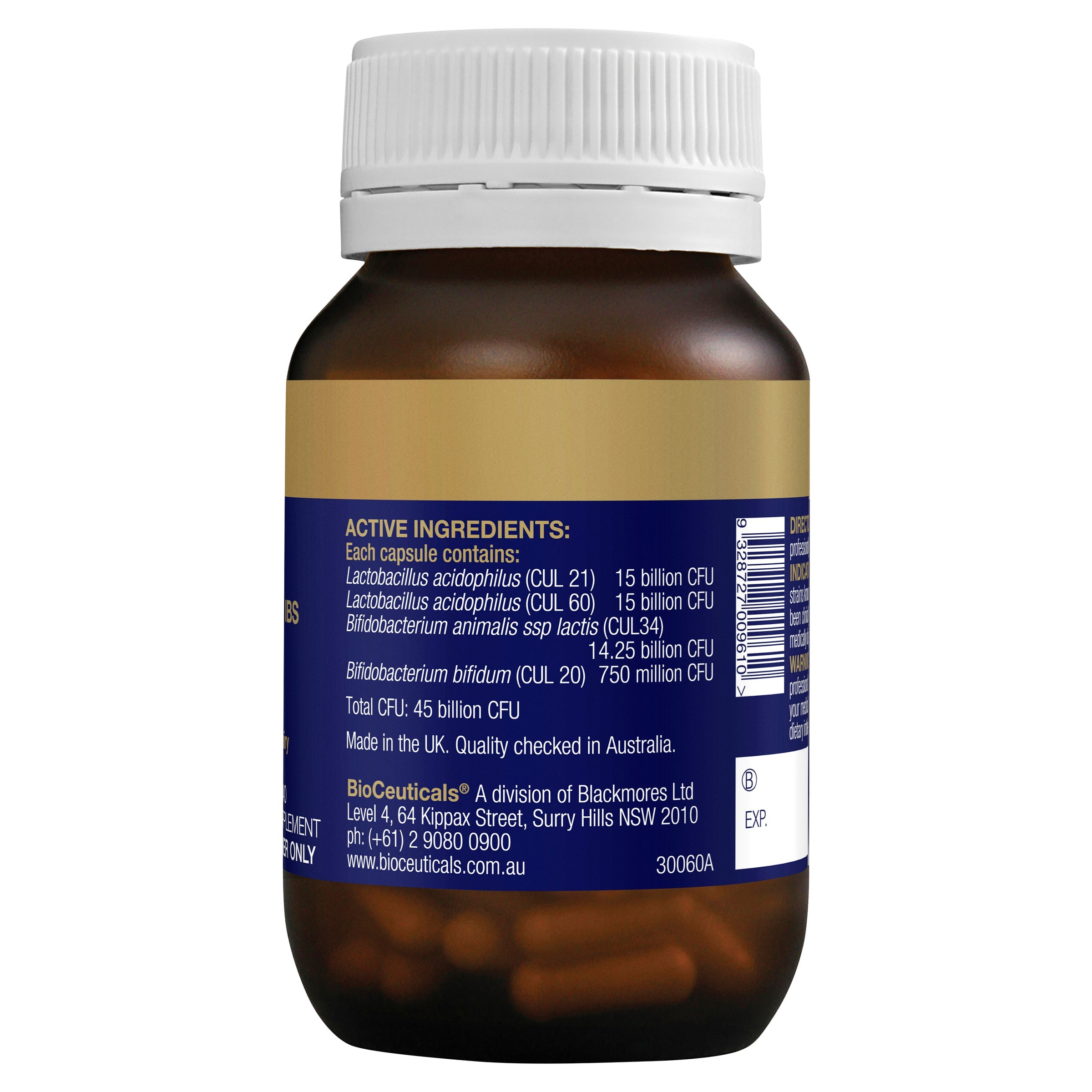 BioCeuticals Ultrabiotic IBS Support - Probiotic Supplement for Digestive Health & Gut Balance - Relieve Bloating, Gas & Discomfort - Ideal for IBS, SIBO & Digestive Issues