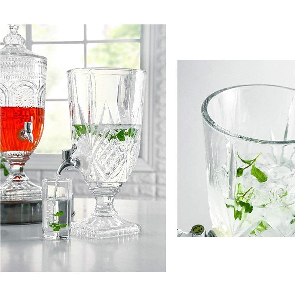 3L Glass Beverage Dispenser with Faucet - Crystal Clear Outdoor Drink Dispenser for Juice, Lemonade & Iced Tea - Perfect for BBQs, Picnics & Parties
