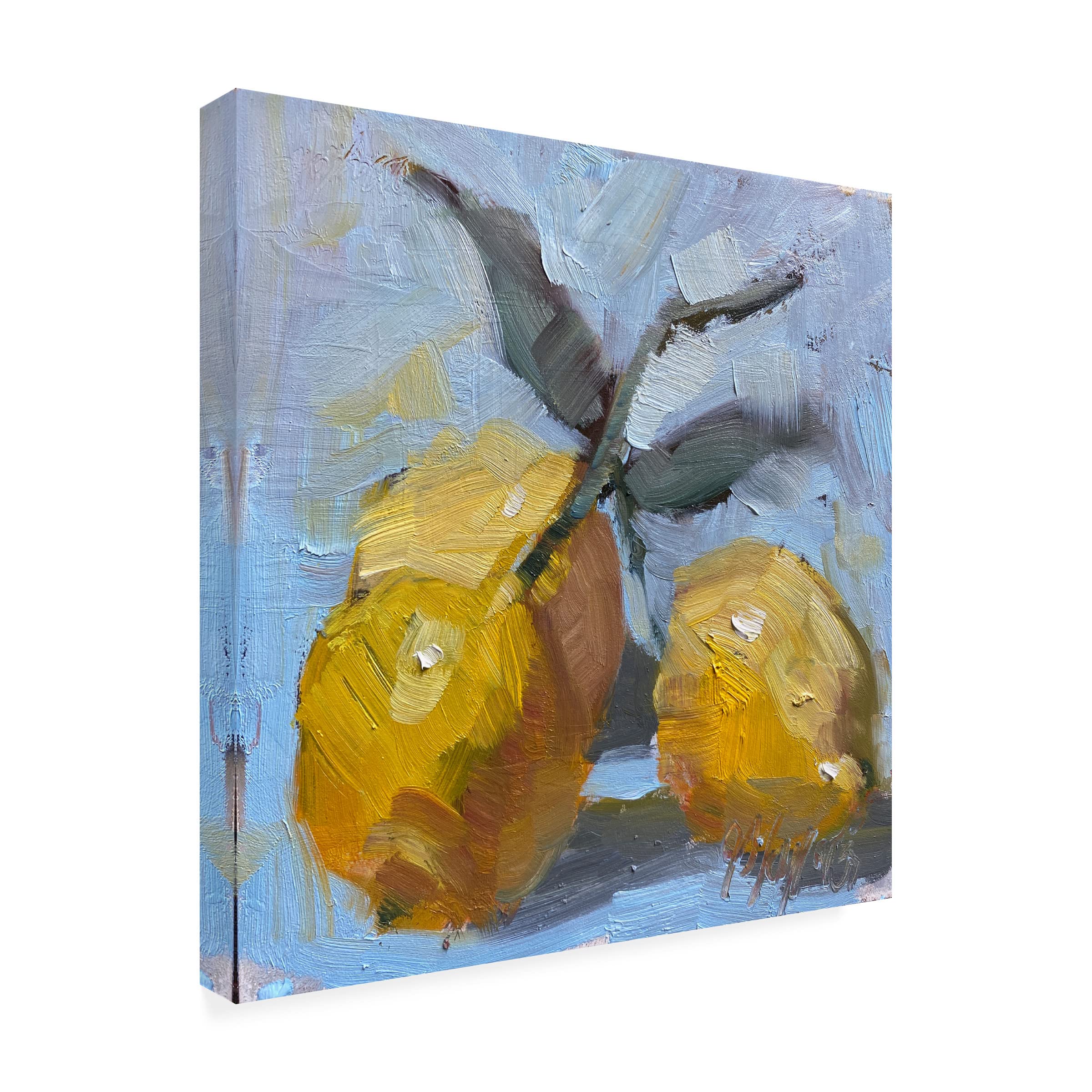Jennifer Stottle Taylor 'Lemon Fashion' Canvas Wall Art Print - 35x35 Inches Modern Home Decor for Living Room, Bedroom & Office
