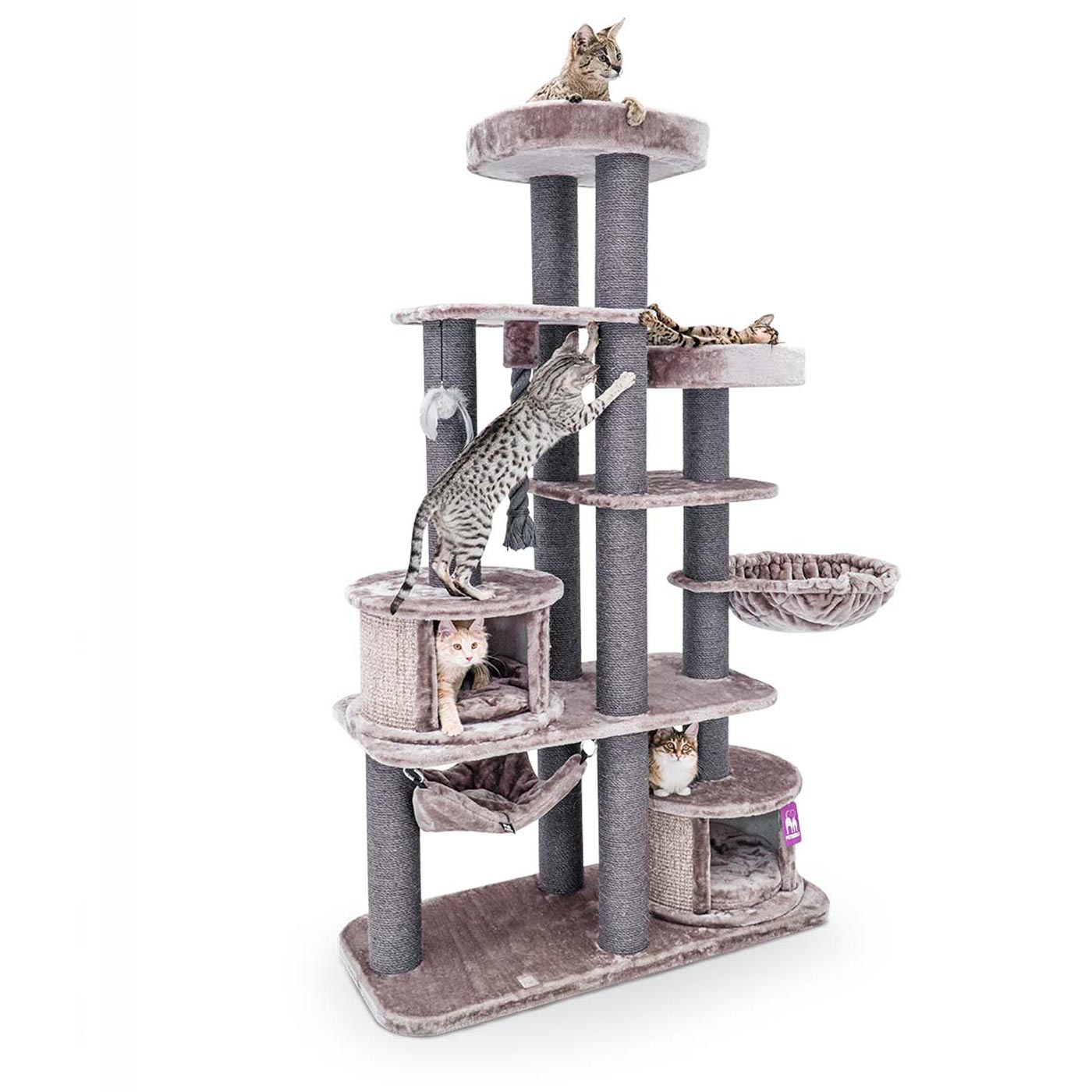 Lucky Rebels Scenic View 197cm Cat Tree - Large Multi-Level Cat Condo with Scratching Posts & Perches - Perfect for Indoor Cats Play, Climb & Rest