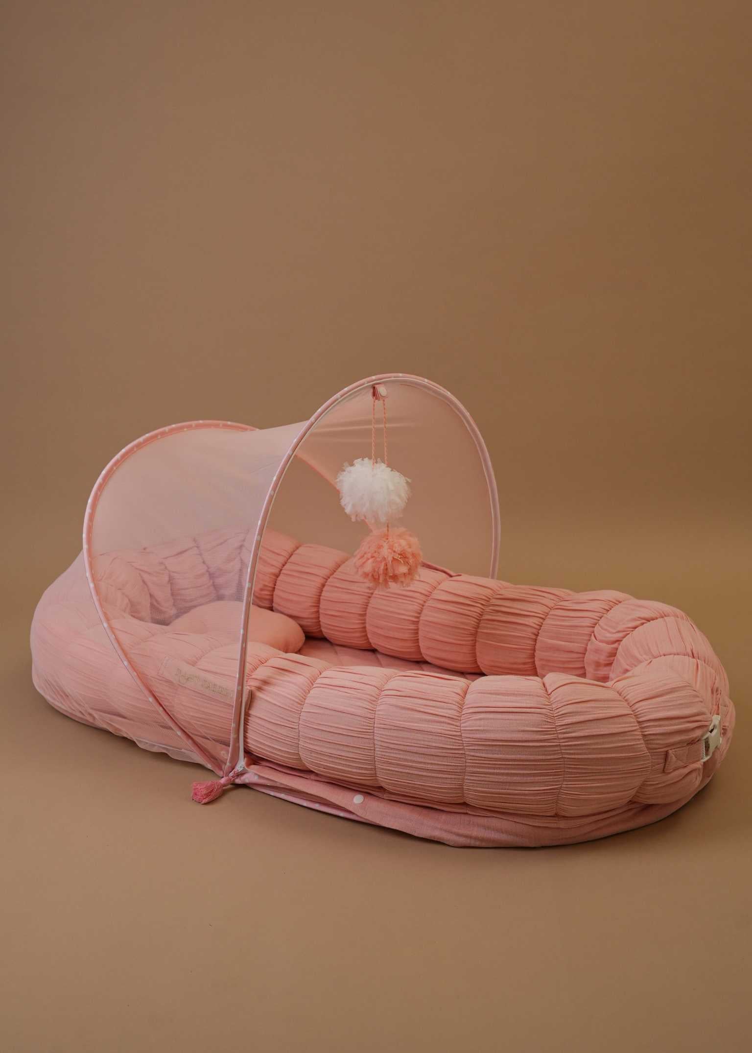 The Sleep Cloud Nest - Ultra Soft Pink Memory Foam Pillow for Side & Back Sleepers - Perfect for Bed, Sofa & Travel Use