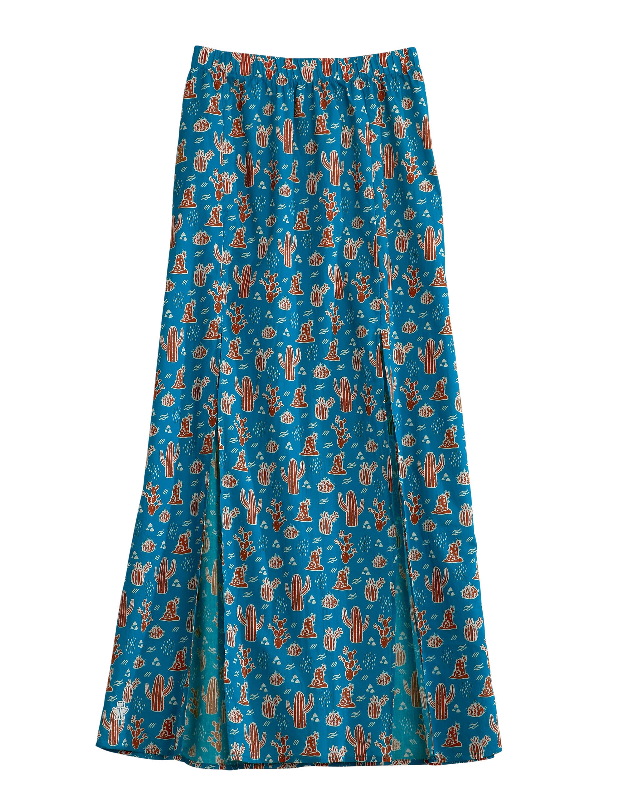 Women's Cactus Print Maxi Skirt - Boho Floral Long Skirt for Summer Beach, Vacation & Casual Outfits