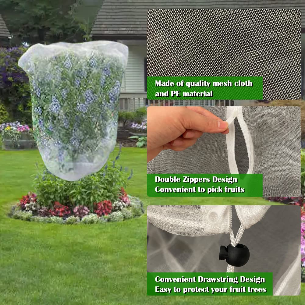 Large Black Fruit Tree Netting Cover with Zipper - 71