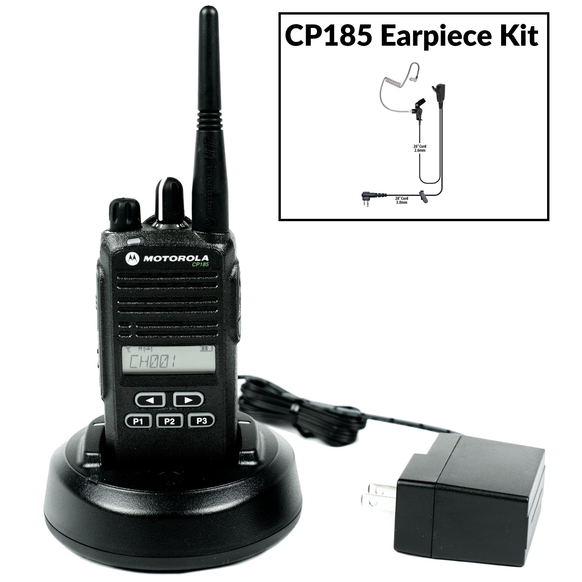 Motorola CP185 Two-Way Radio - Long Range Walkie Talkie for Outdoor Adventures, Construction & Emergency Communication