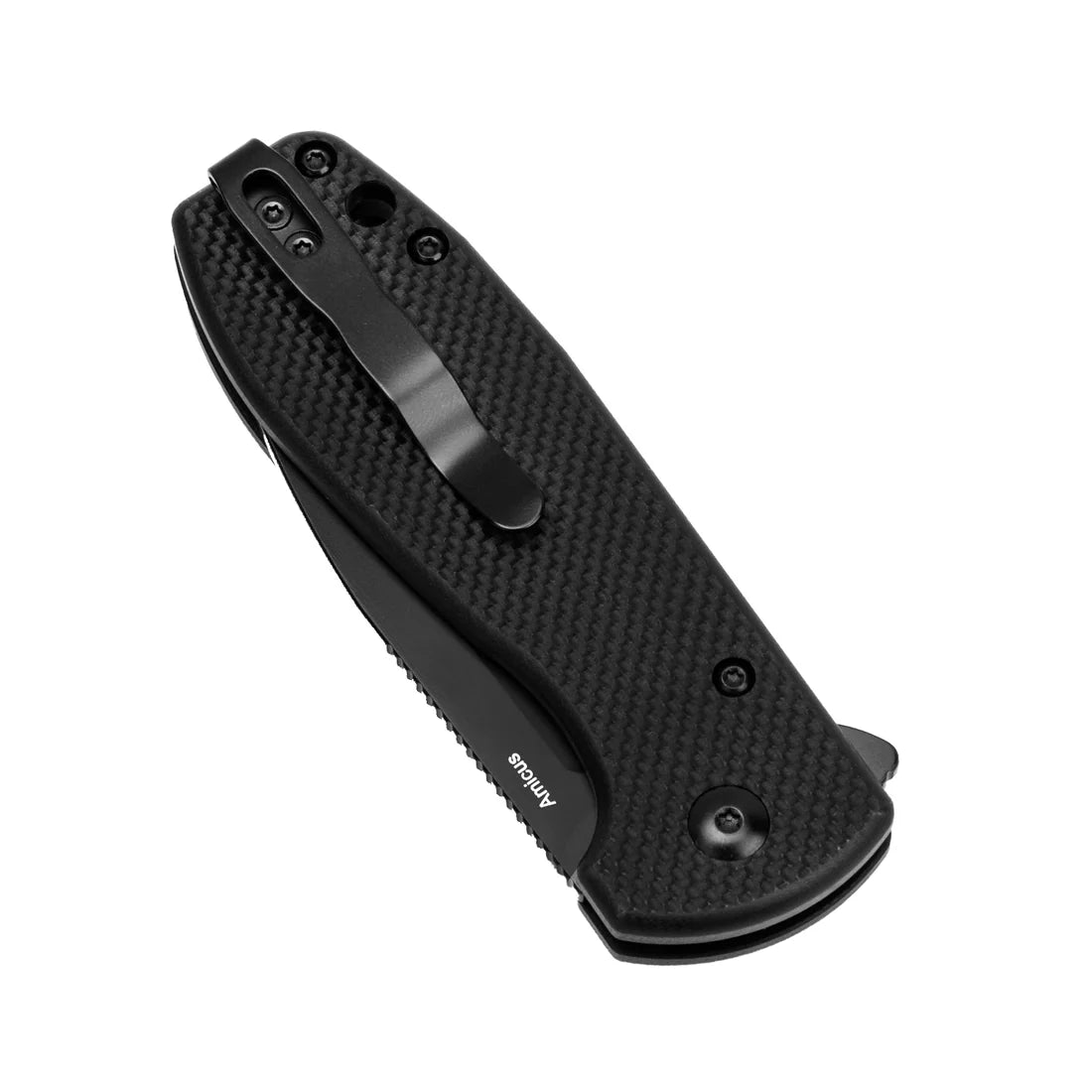 Kizer L3002A1 Amicus Button Lock Flipper Knife - Plain Black Blade & Black G10 Handles - EDC Pocket Knife for Outdoor, Camping, Hiking and Everyday Carry