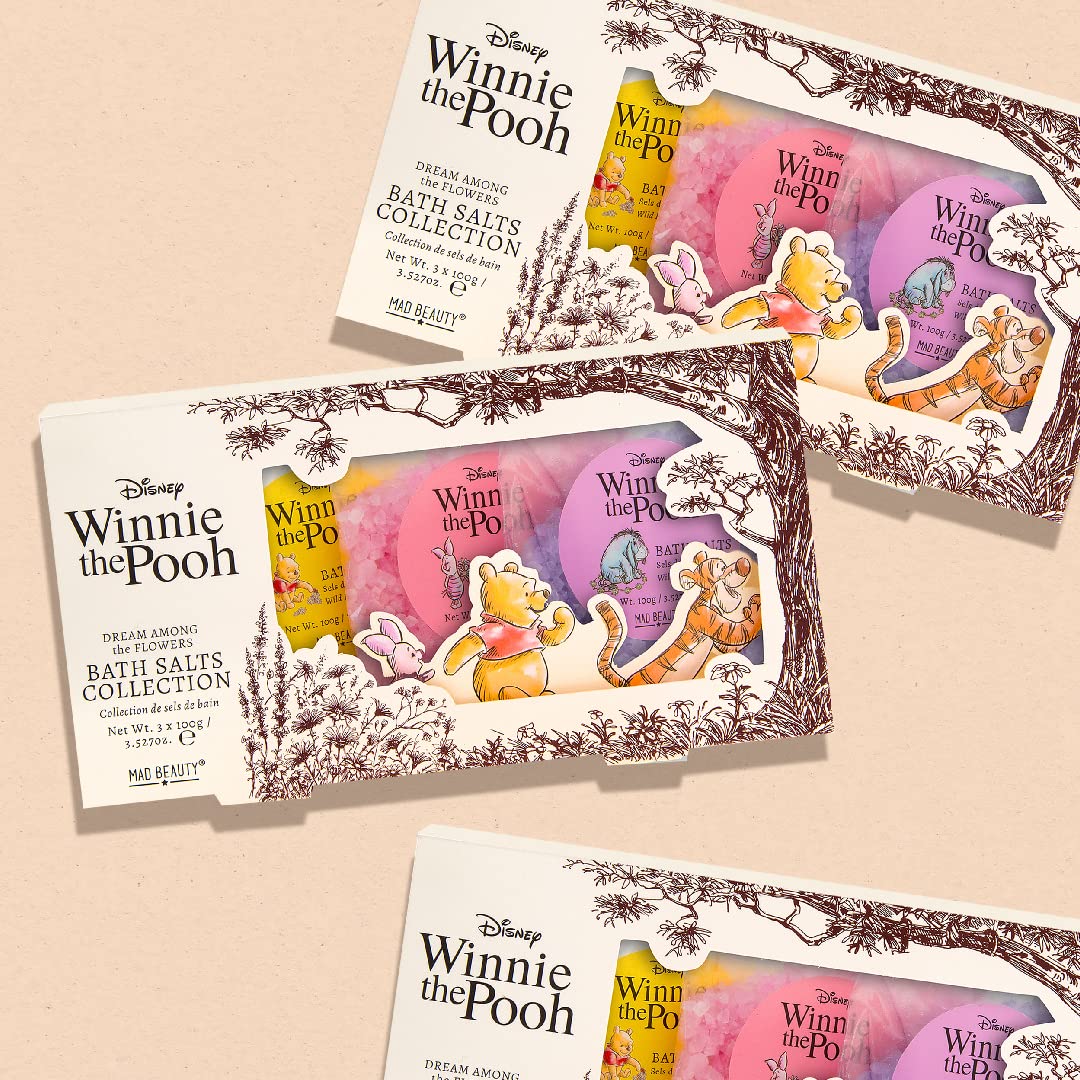 Disney Winnie The Pooh Bath Salts - 3 Wildflower Fragrances | Cruelty-Free Skincare Gift for Relaxation & Self-Care