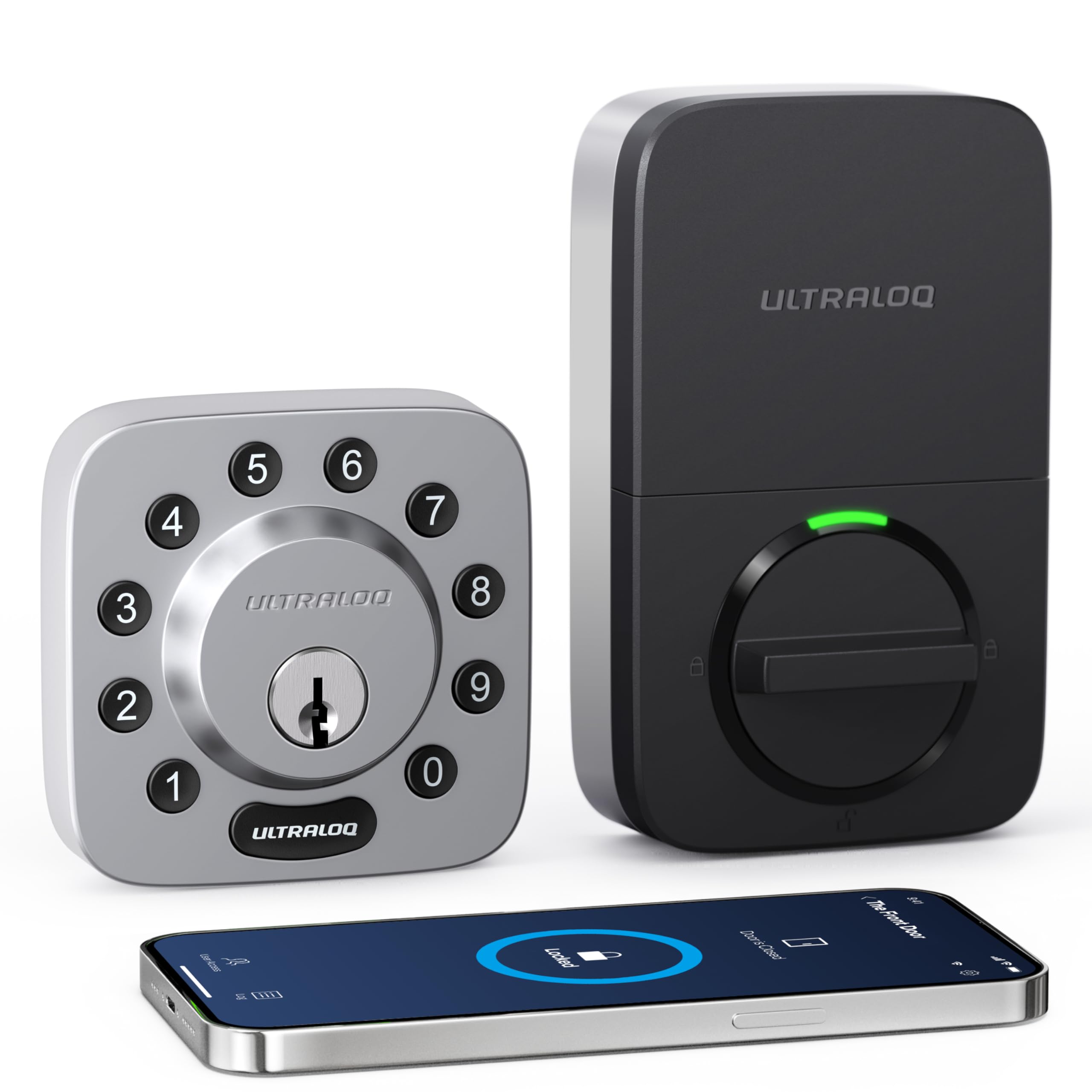 Ultraloq U-Bolt Smart Lock - 5-in-1 Keyless Entry Deadbolt with App Control, Auto Unlock & Lock, Keypad & Fingerprint Access - Smart Door Lock for Home Security (Satin Nickel) - Perfect for Front Doors, Apartments & Vacation Rentals