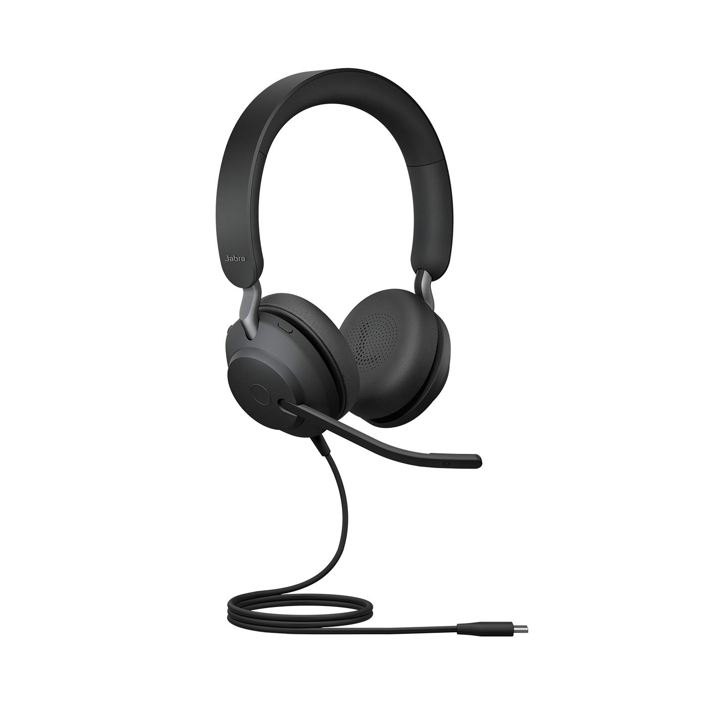 Jabra Evolve2 40 PC Headset - UC Certified Noise Cancelling Stereo Headphones with 3-Microphone Call Technology (USB-C, Black) - Perfect for Remote Work, Video Conferencing & Office Use