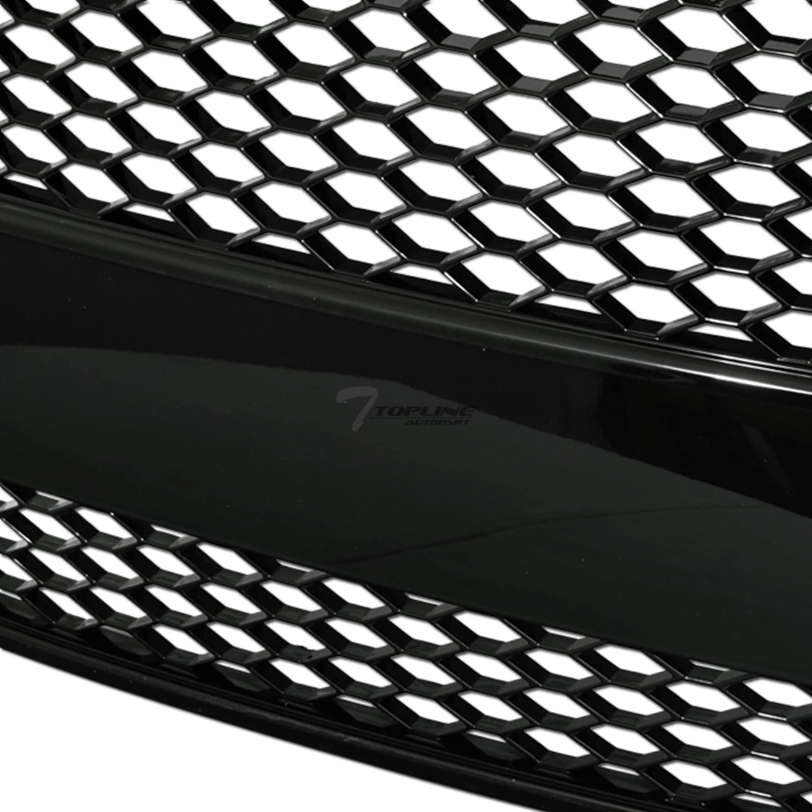 Compatible With 2005-2008 Audi A4 B7 RS Honeycomb Mesh Front Bumper Grill - Glossy Black with Emblem Base | Upgrade Your Car's Style for Street Racing & Show Cars