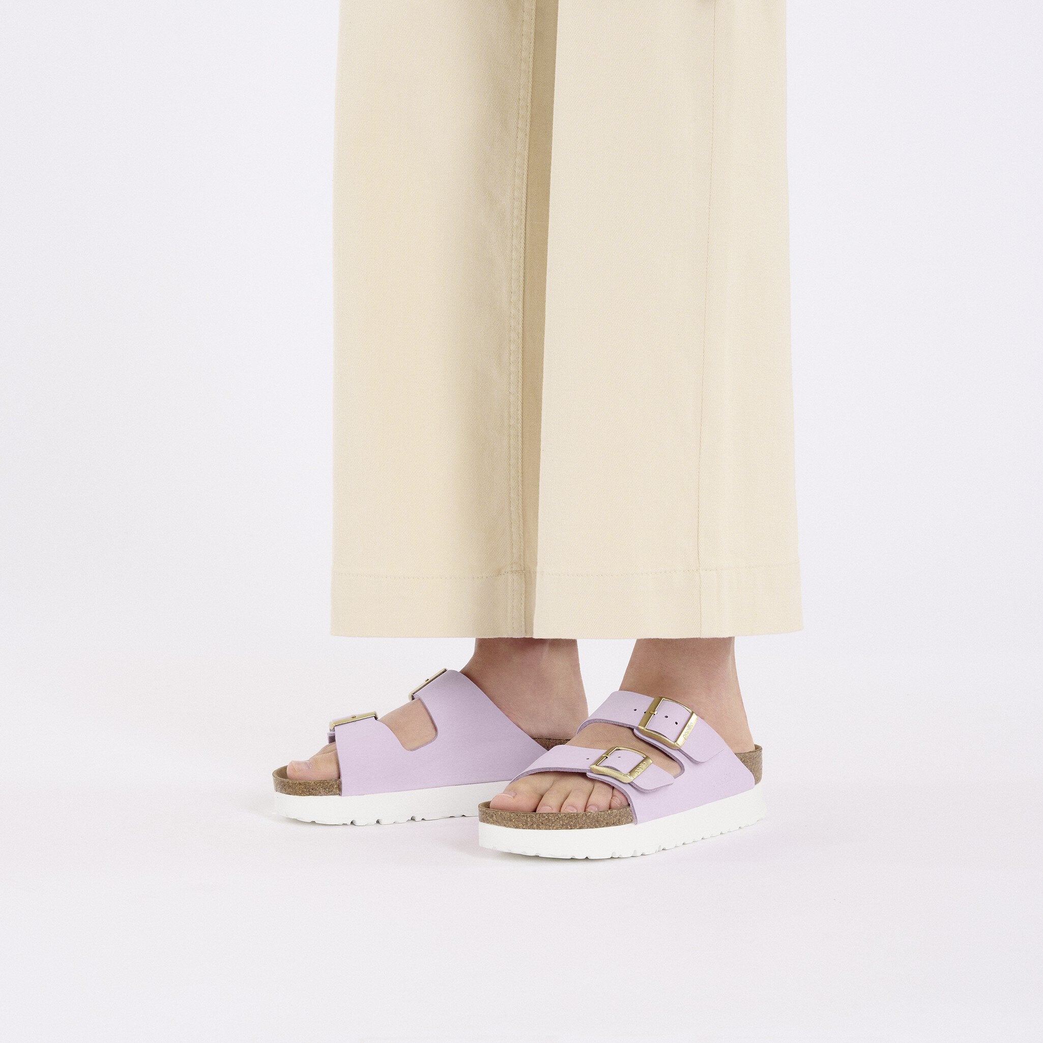 Birkenstock Arizona Platform Vegan Sandals in Crocus - Comfortable & Stylish Vegan Footwear for Women | Perfect for Casual Wear, Summer Outfits & Beach Vacations
