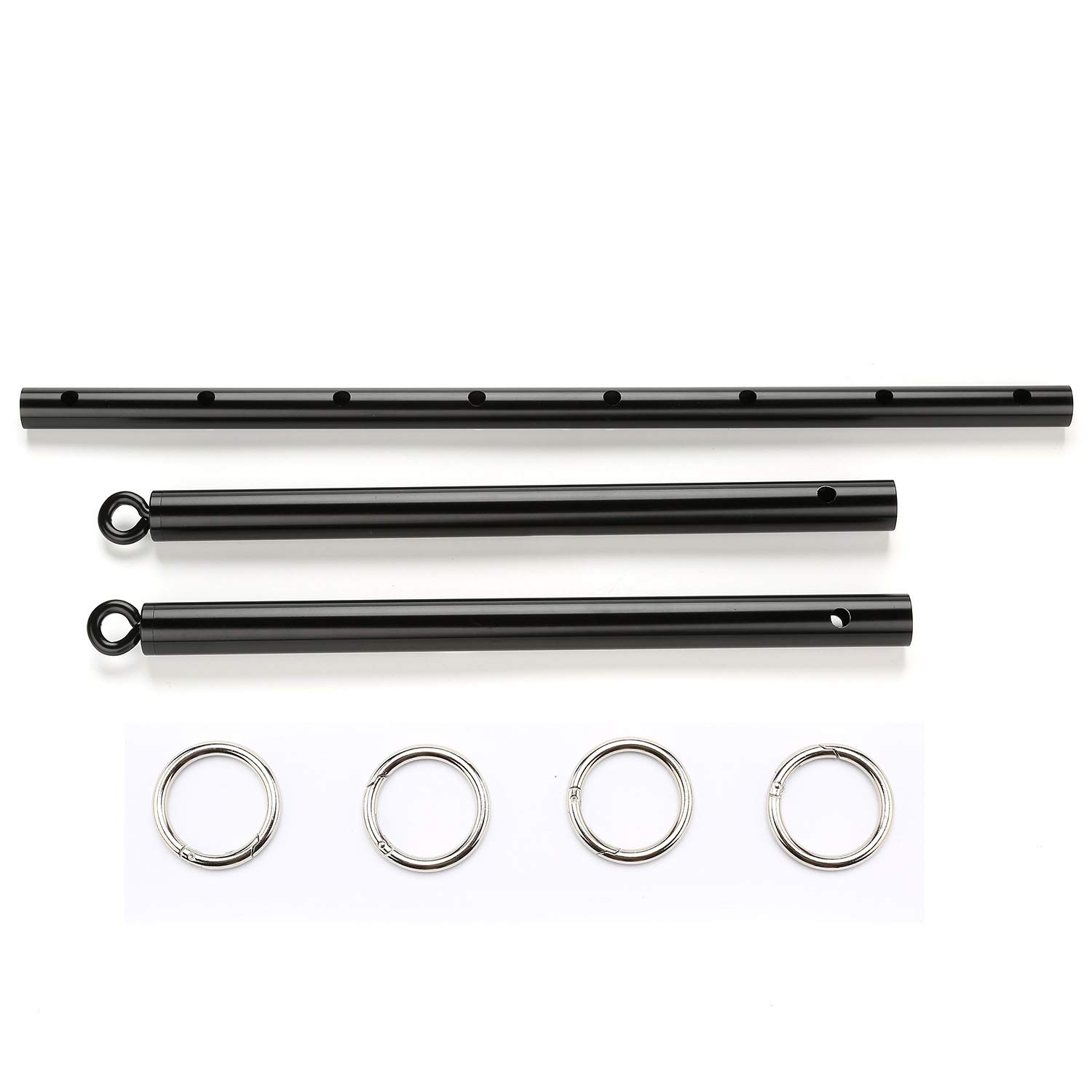 EXREIZST Adjustable Black Expandable Spreader Bar Set for Home Gym & CrossFit Training - Heavy Duty Exercise Equipment for Pull Ups, Stretching & Strength Workouts (Black)