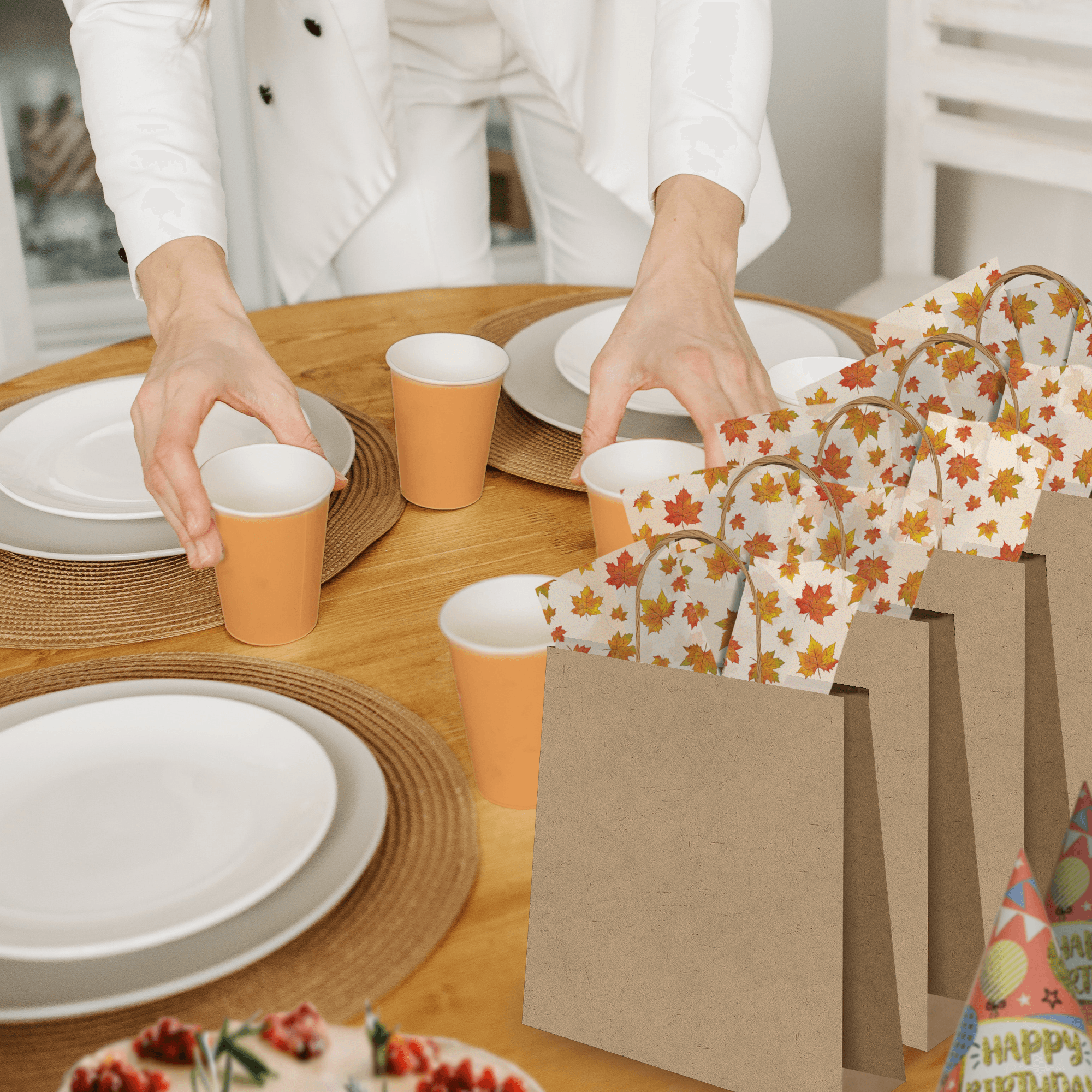 Vibrant Fall Leaves Tissue Paper - 50 Sheets for Gift Wrapping, Party Decorations & DIY Crafts - Perfect for Autumn Celebrations, Thanksgiving, and Seasonal Home Decor