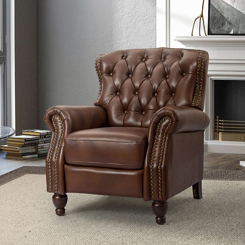 Premium Genuine Leather Oversized Recliner Chair for Living Room - Comfortable Lounge Chair for Home Theater, Reading Nook & Relaxation