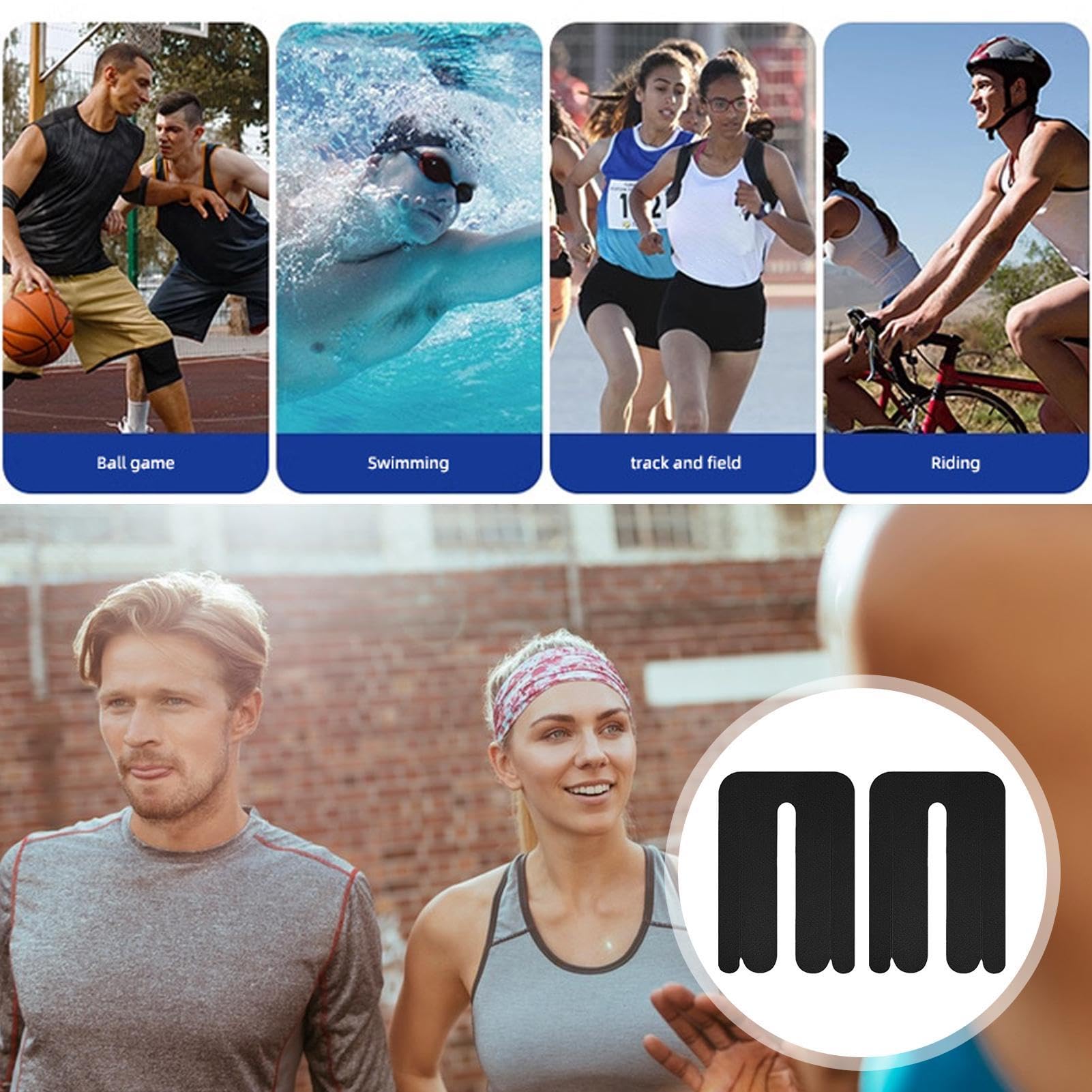 Elastic Sports Tape for Knees, Shoulders, Wrists & Ankles - Breathable Muscle Support Tape for Athletes & Active Lifestyles | Ideal for Running, Gym Workouts, Basketball & Injury Recovery