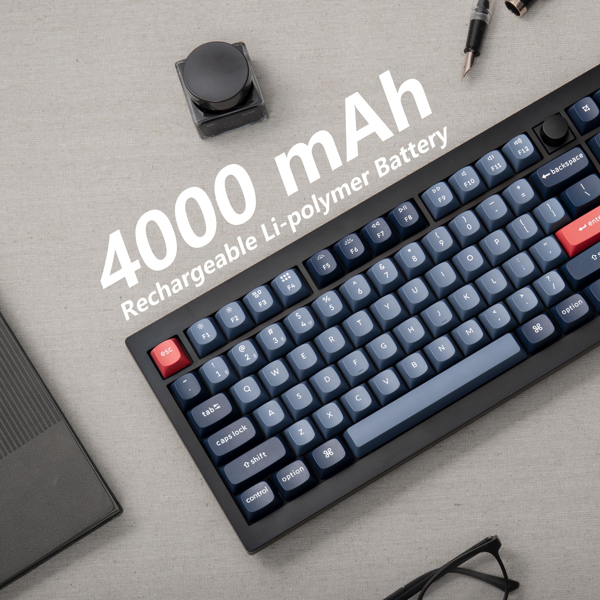 Keychron V6 Max Wireless Custom Knob Mechanical Keyboard - QMK/VIA Programmable, Bluetooth 5.1/2.4GHz/Wired RGB, Hot-Swappable Gateron Jupiter Brown Switch, Compatible with Mac & Windows - Perfect for Gaming, Coding & Office Work