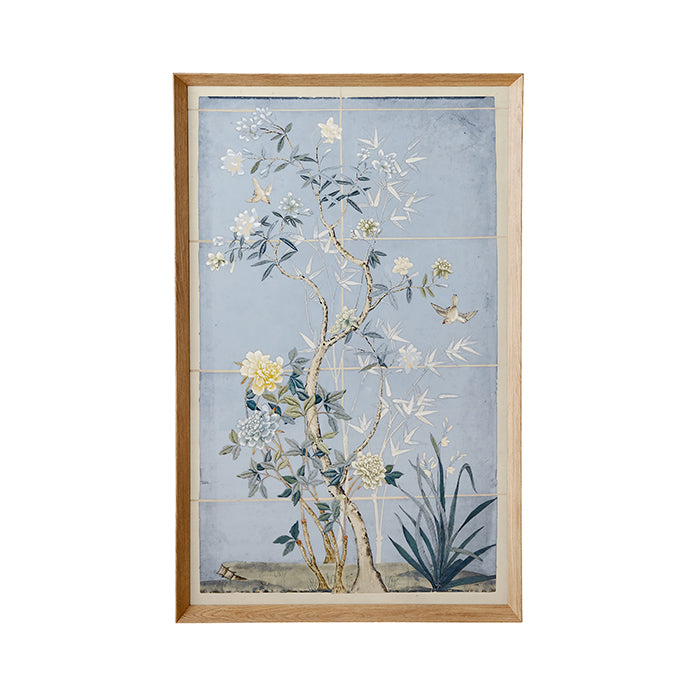 Soft Blue Chinoiserie Wall Panels - Elegant Asian-Inspired Home Decor for Living Room & Bedroom