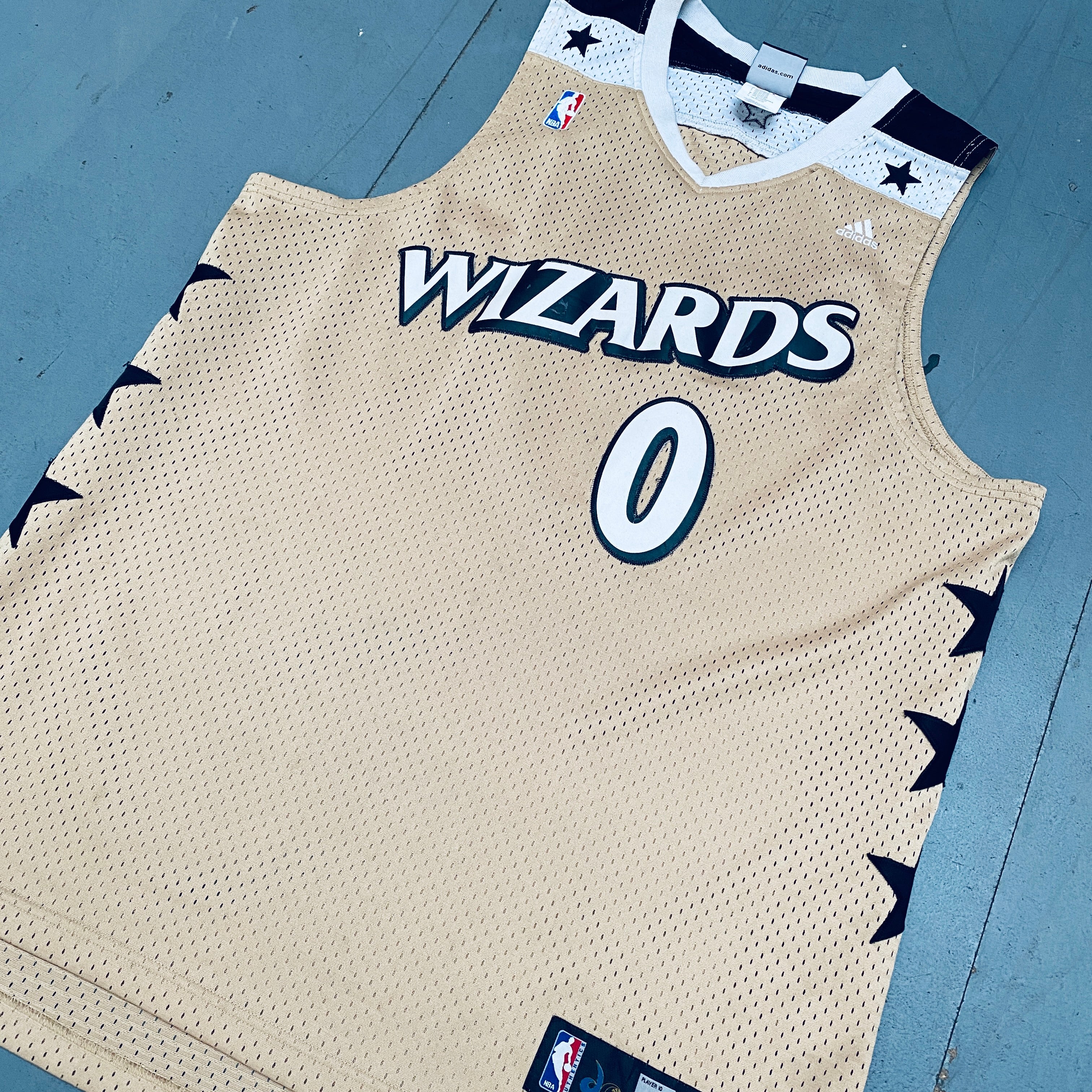 Authentic Washington Wizards Gilbert Arenas 2006-07 Gold Adidas Stitched NBA Jersey - XXL Size for Basketball Fans & Collectors - Perfect for Games, Events, and Sports Memorabilia Display
