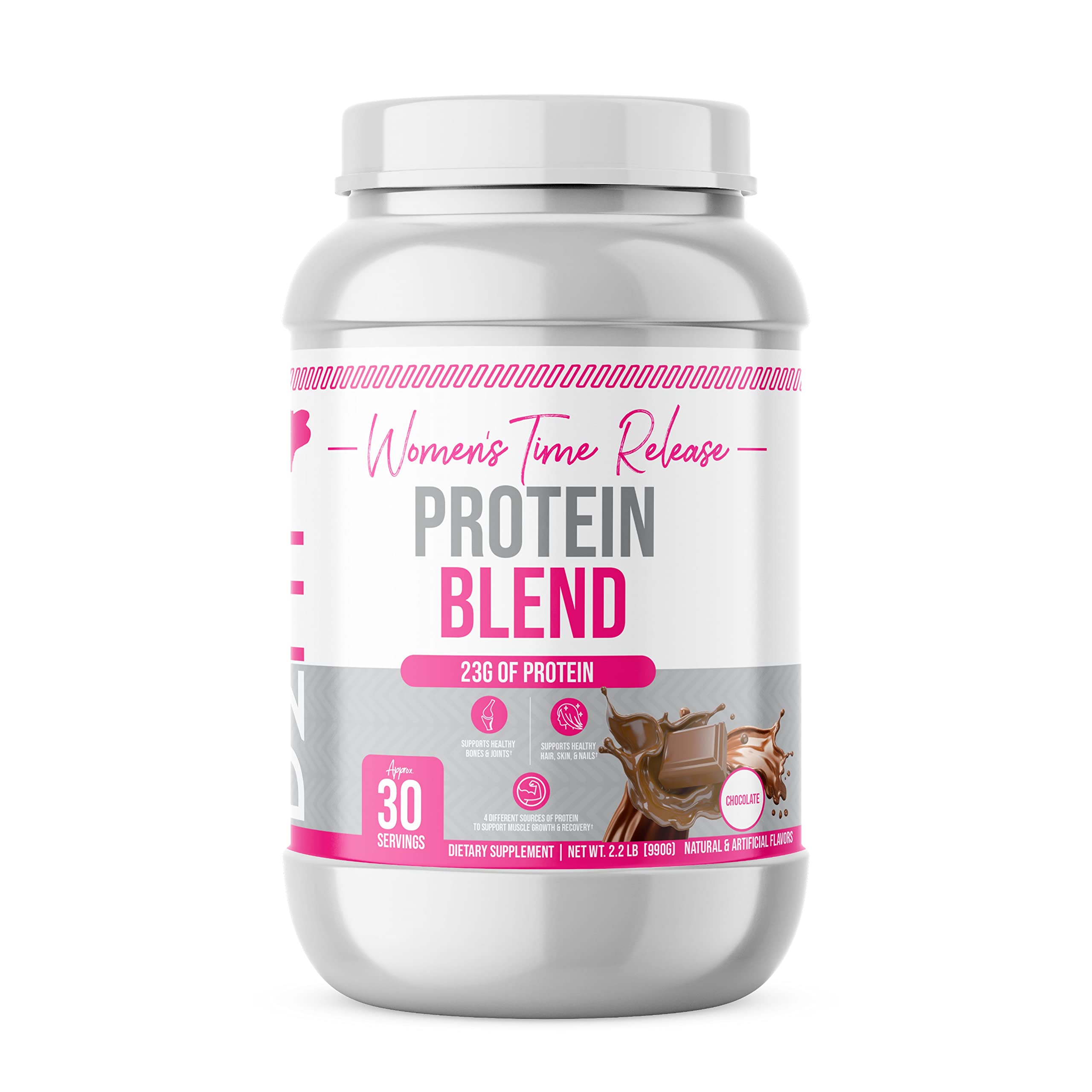 D2Fit by Jessica Bass Women's Time Release Whey Protein Powder - 4 Protein Blend (Chocolate, 2.2lb/990g) for Muscle Recovery & Weight Management | Post-Workout, Meal Replacement & Healthy Lifestyle Supplement