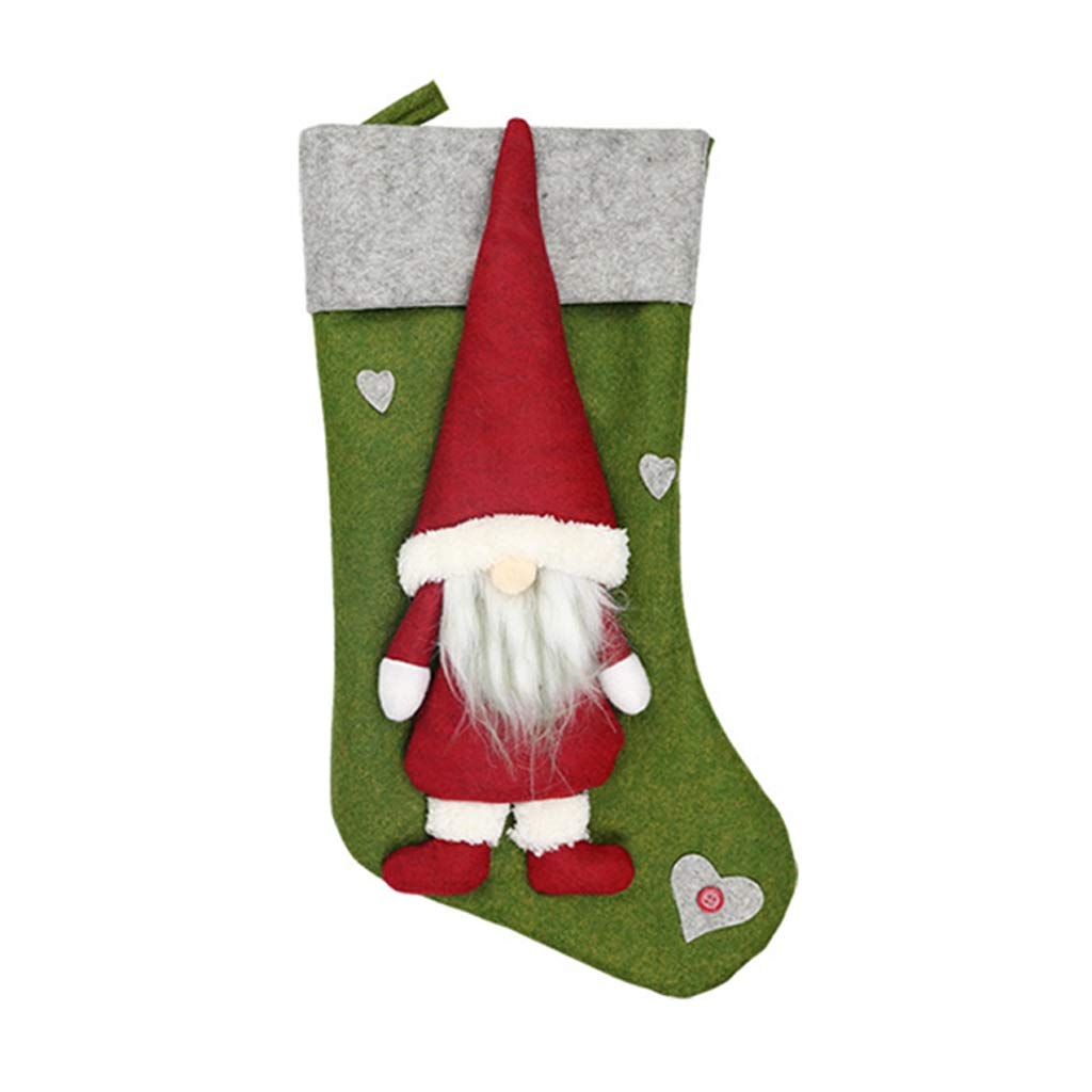 ZHJ Christmas No Face Doll Socks Gift Bags - Festive Holiday Decorations for Tree, Stockings & Present Wrapping - Perfect for Xmas Party, Home Decor & Gift Giving (Color B)