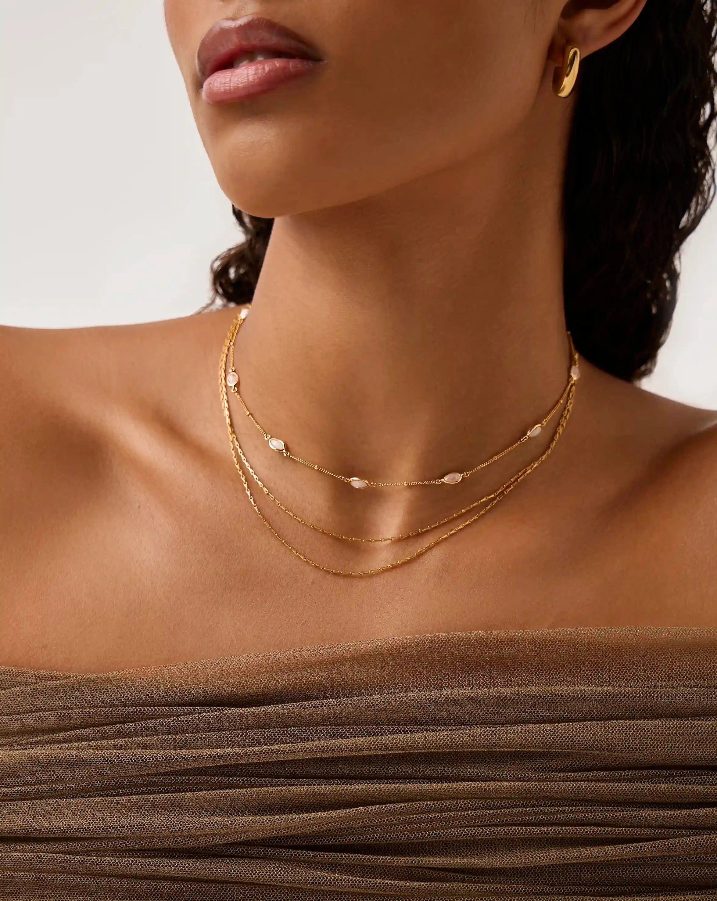 Magma & Twisted Double Chain Necklace Set - 18k Gold Vermeil Plated Jewelry for Women | Elegant Layered Necklace for Date Night, Party & Special Occasions