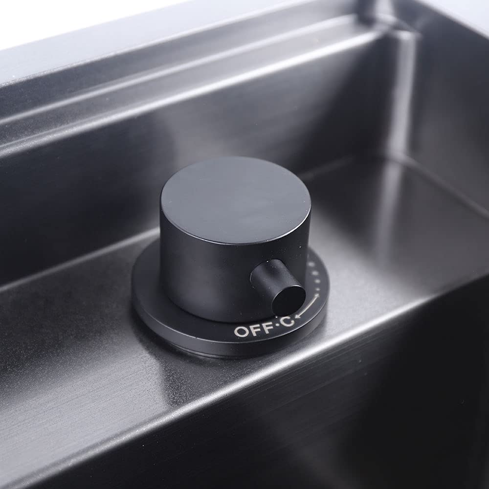 TFCFL 15.28 x 13.7 Inch Stainless Steel Black Drop-in Kitchen Sink with Faucet, Single Bowl with Cover, Perfect for Modern Small Kitchens and Compact Spaces