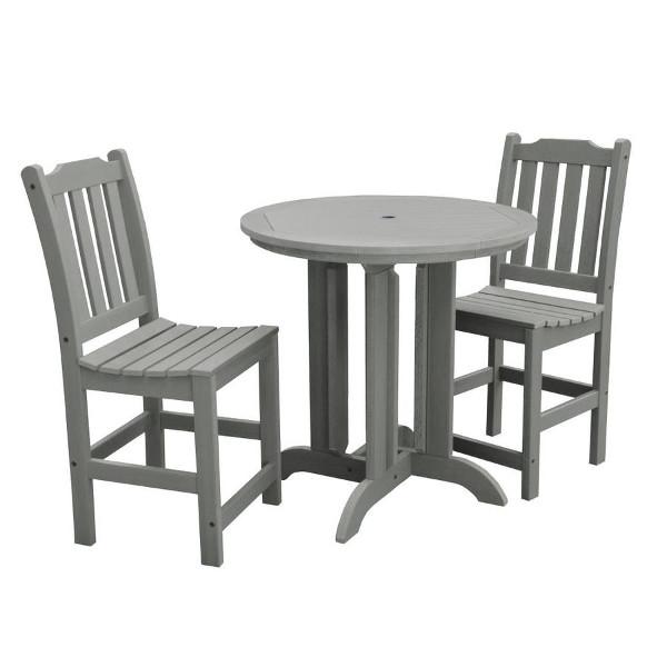 Lehigh 3-Piece Round Counter Height Outdoor Patio Dining Set with Weather-Resistant Chairs - Perfect for Backyard, Garden, and Poolside Entertaining
