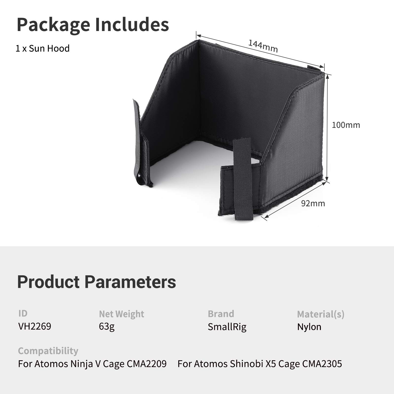 SmallRig Sun Hood for Atomos Shinobi 5