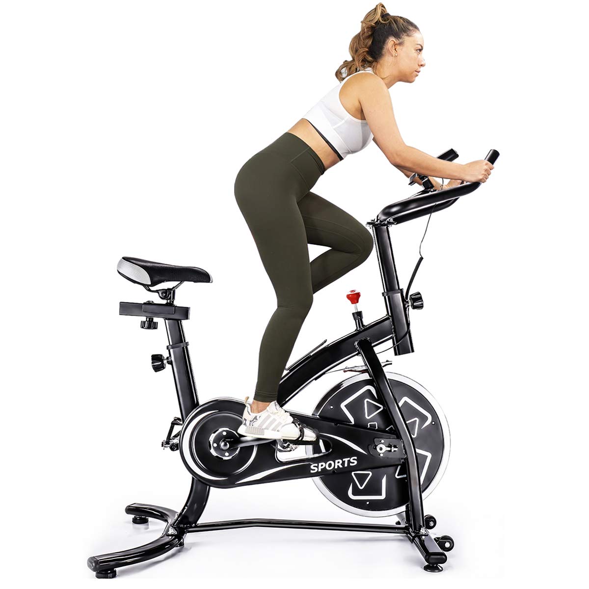 Merax Indoor Cycling Bike - Adjustable Stationary Exercise Bike for Home Workouts | Cardio Training, Weight Loss & Fitness | Perfect for Home Gym, Apartment & Small Spaces