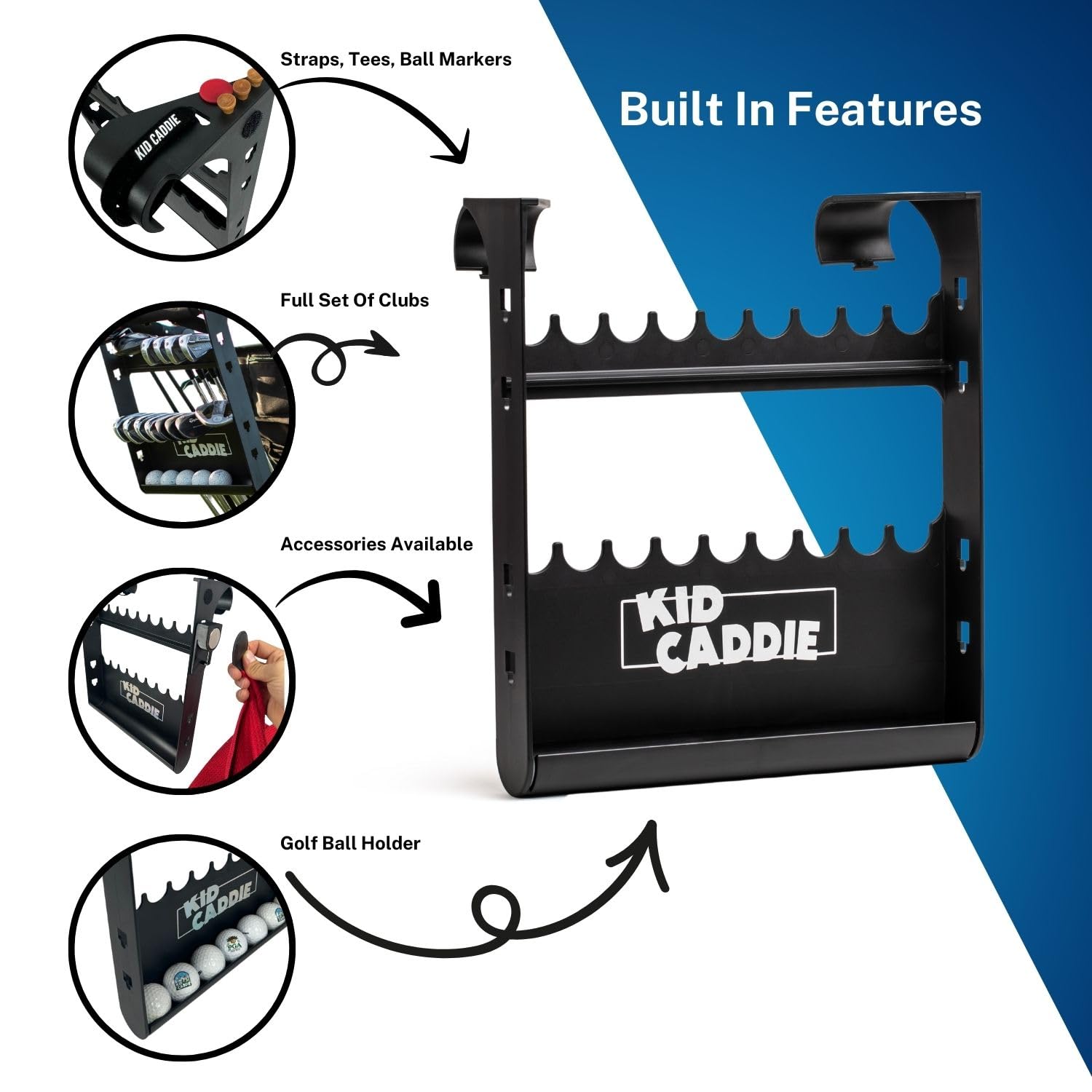 Universal Golf Stroller Attachment - Easy Setup, Lightweight & Durable Golf Club Holder for Baby Strollers | Introduce Kids to Golf Early, Perfect Golf Gift for Parents | Ideal for Family Outings, Golf Course Visits & Outdoor Activities