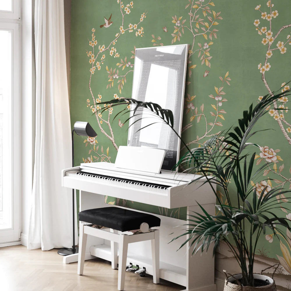 Self-Adhesive Garden Wall Mural - Easy Peel & Stick Wallpaper for Home Decor, Living Room, Bedroom & Nursery - Nature Inspired Botanical Design for Indoor Walls
