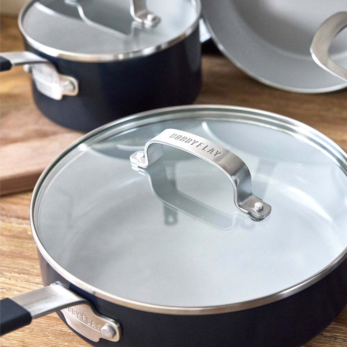 Bobby Flay by GreenPan Professional Ceramic Nonstick 13-Piece Cookware Set - Oxford Blue | Durable & Eco-Friendly Non-Stick Pots & Pans for Home Cooking, Baking & Entertaining