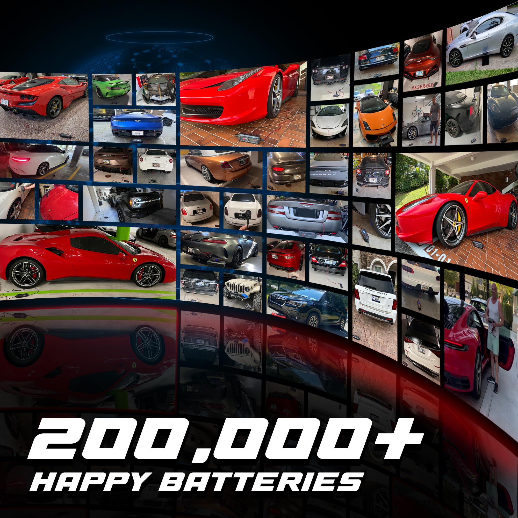 Ferrari 488 F8 California T Portofino 812 Roma 296 GTC4Lusso FF F12 Purosangue 12Cilindri Battery Trickle Charger - Magnetic Port & Lithium Mode - Car Battery Maintainer for Long-Term Storage & Winter Use