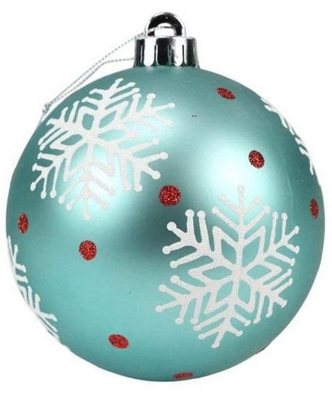 120MM Snowflake Polka Dot Christmas Ball Ornament - Elegant Holiday Tree Decor for Xmas, Winter, and Home Party Decoration