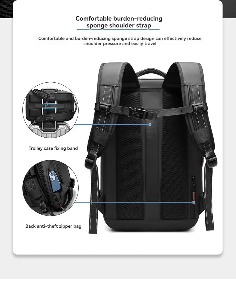 Alepeak 60L Expandable Vacuum Backpack - Travel Compression Pack for Camping & Hiking (Blue)