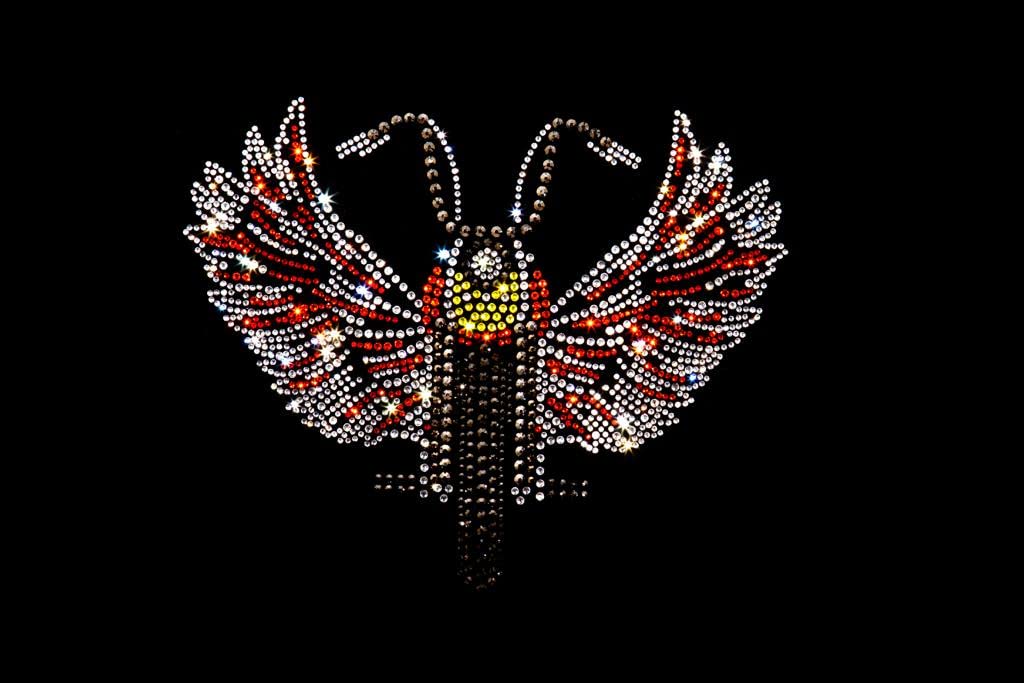 Rhinestone Orange Angel Bike Iron-On Design - Sparkling Decal for Cycling Jerseys, Jackets & DIY Crafts - Perfect for Bikers & Fashion Enthusiasts