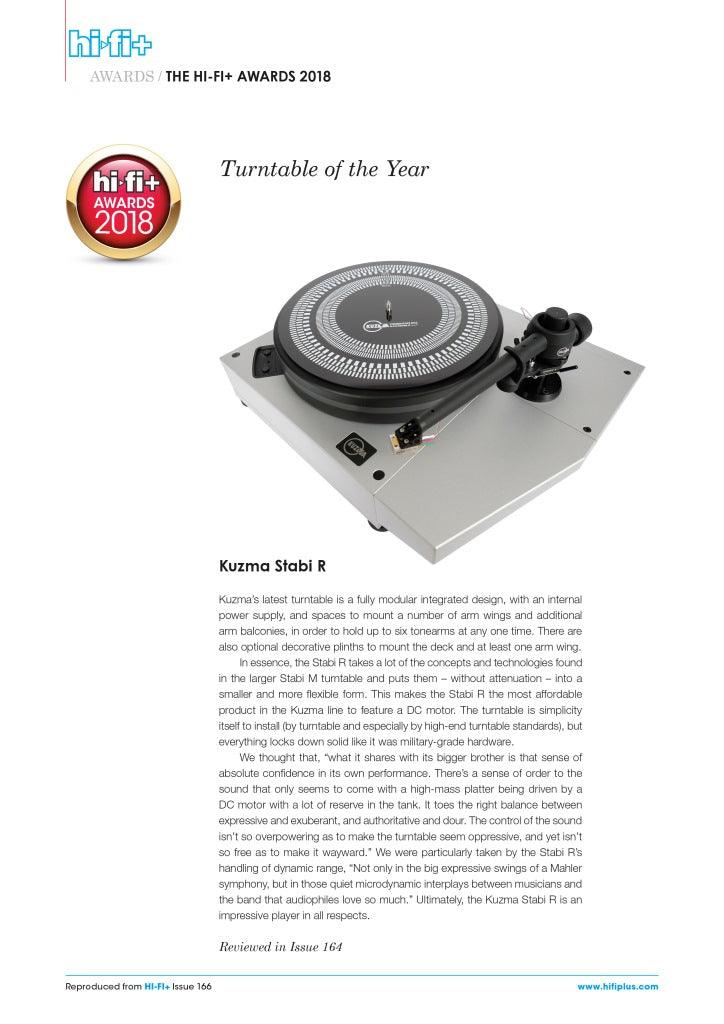 Kuzma Stabi R High-End Turntable Tonearm - Premium Audiophile Vinyl Record Player Accessory for Home Audio & DJ Setup