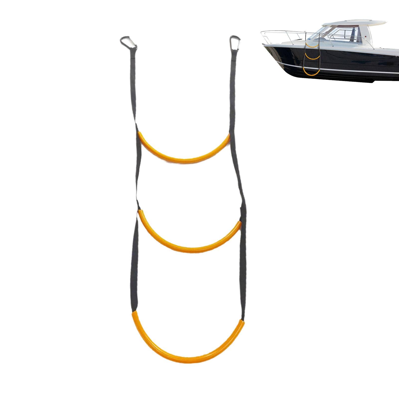 **Kayak Boarding Ladder - 3-Step Rubber & Nylon Boat Ladder for Safe & Easy Climbing - Durable Rope Ladder for Inflatable Boats, Kayaks, Motorboats & Canoes - Perfect for Water Sports, Fishing & Emergency Boarding**