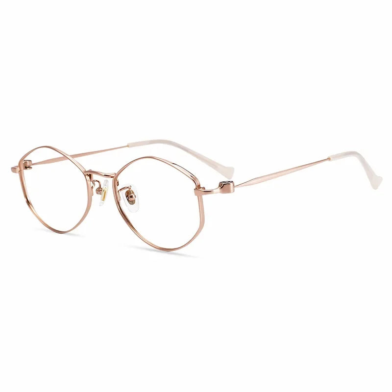 Stylish Aror Women's Full Rim Irregular Polygon Oval Titanium Eyeglasses Frame 14941 - Lightweight & Durable for Work, Reading & Fashion