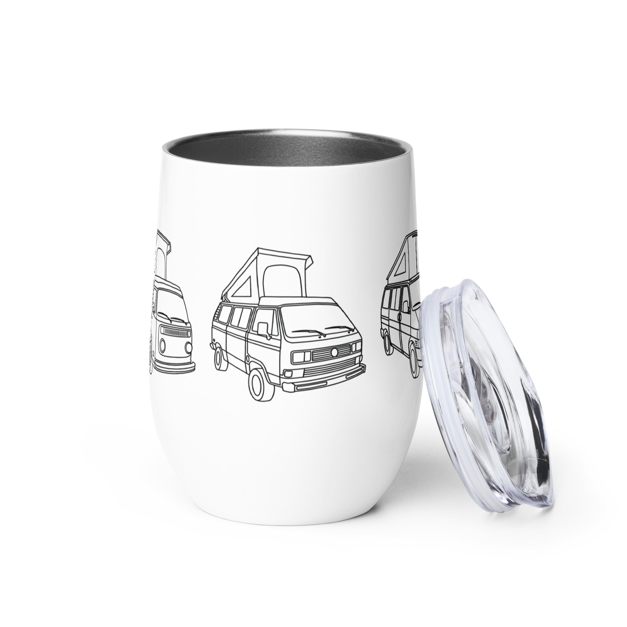 Van Line Up Wine Tumbler - 20oz Insulated Stainless Steel Cup with Lid & Straw - Perfect for Wine, Cocktails, and Iced Coffee - Great for Parties, Picnics, and Outdoor Adventures
