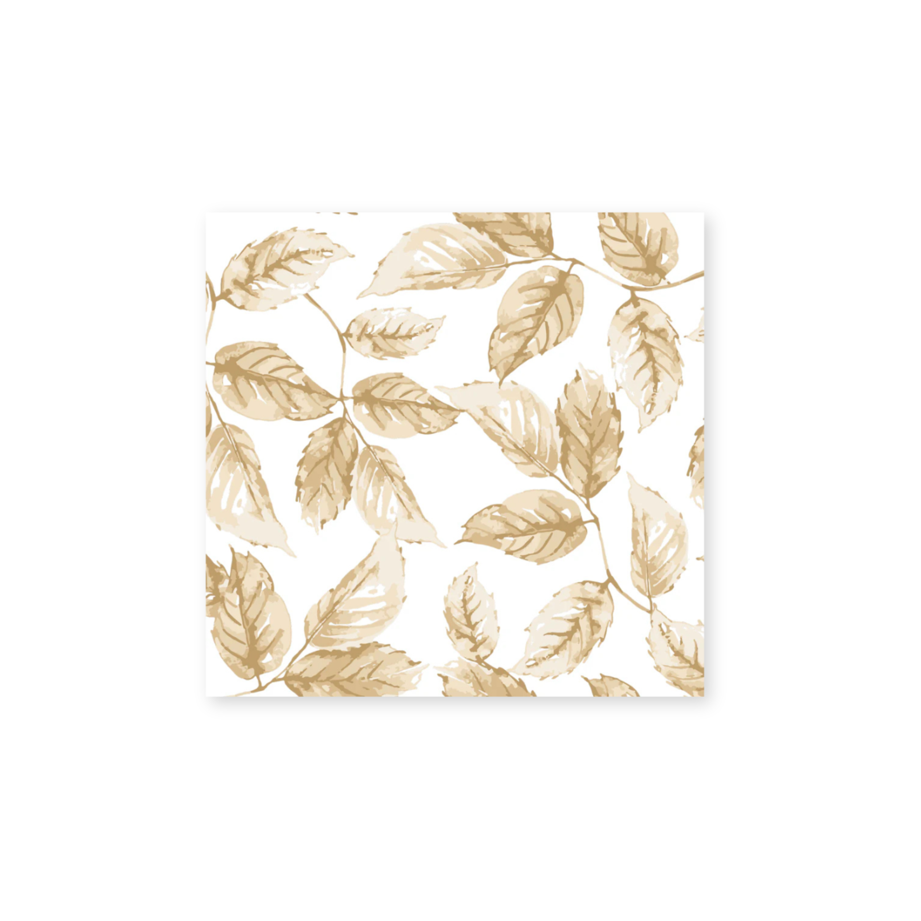 Premium Disposable Paper Cocktail Napkins 16 Pack - Elegant Gilded Leaves Design for Parties, Weddings & Home Entertaining
