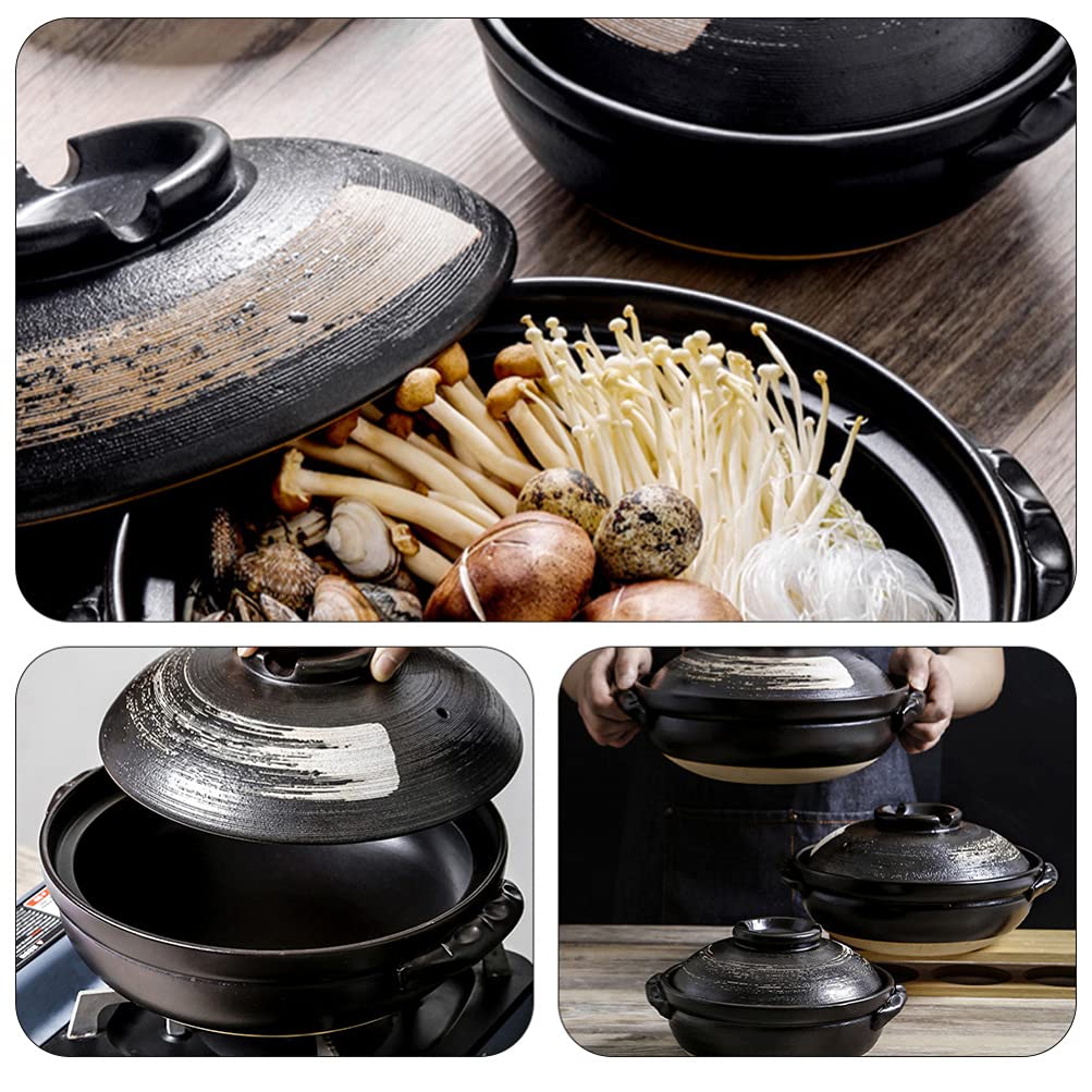 DOITOOL Ceramic Stew Pot - 4QT Non-Stick Clay Casserole Pot with Lid, Oven & Stovetop Safe, Perfect for Soup, Stew, Braising & Slow Cooking - Ideal for Home Kitchen & Family Meals