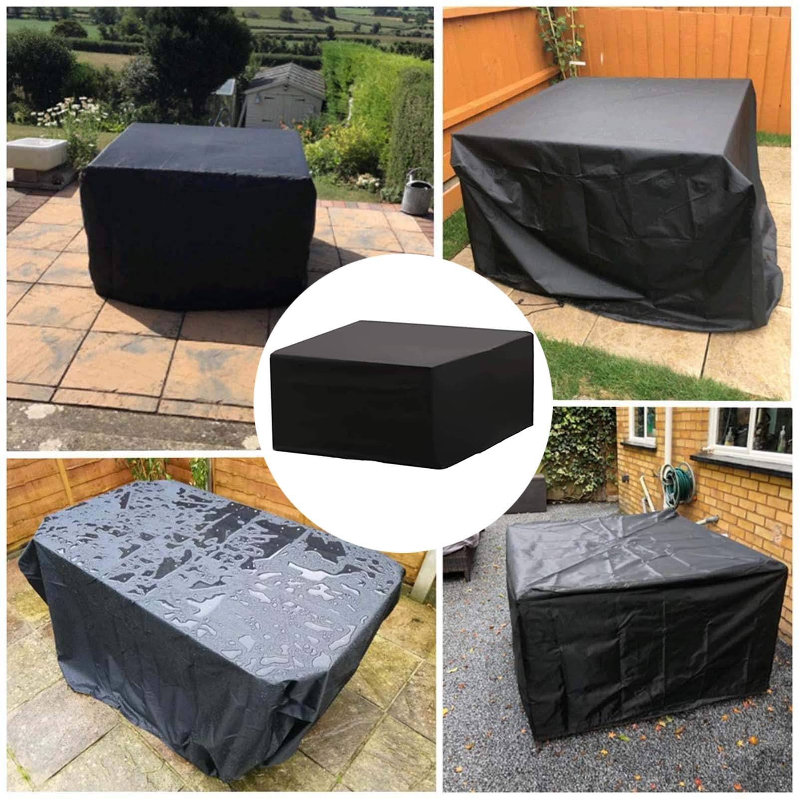 **98x98x35 Inch Waterproof Rectangular Patio Furniture Covers - Heavy Duty 420D Outdoor Table & Chair Set Cover - Windproof & Tear-Resistant for Dining, BBQ, and Garden Protection**
