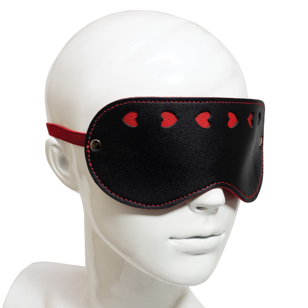 Elegant Faux Leather Blindfold Mask with Heart Cutout - Perfect for Romantic Date Nights, Bachelorette Parties & Sensual Play