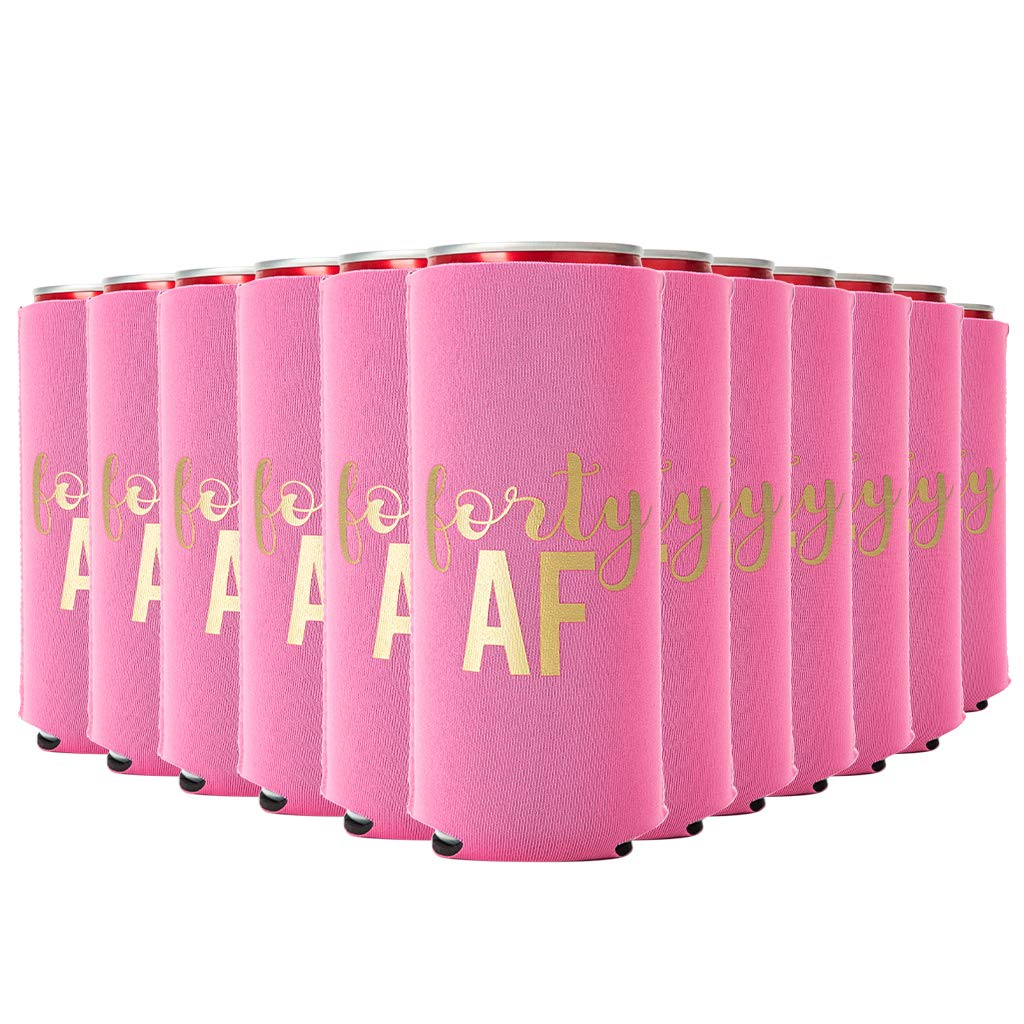 40th Birthday Party Can Coolers Set of 12 - Insulated Beer Koozies for Men & Women - Perfect for 40th Birthday Favors, Decorations & Outdoor Events
