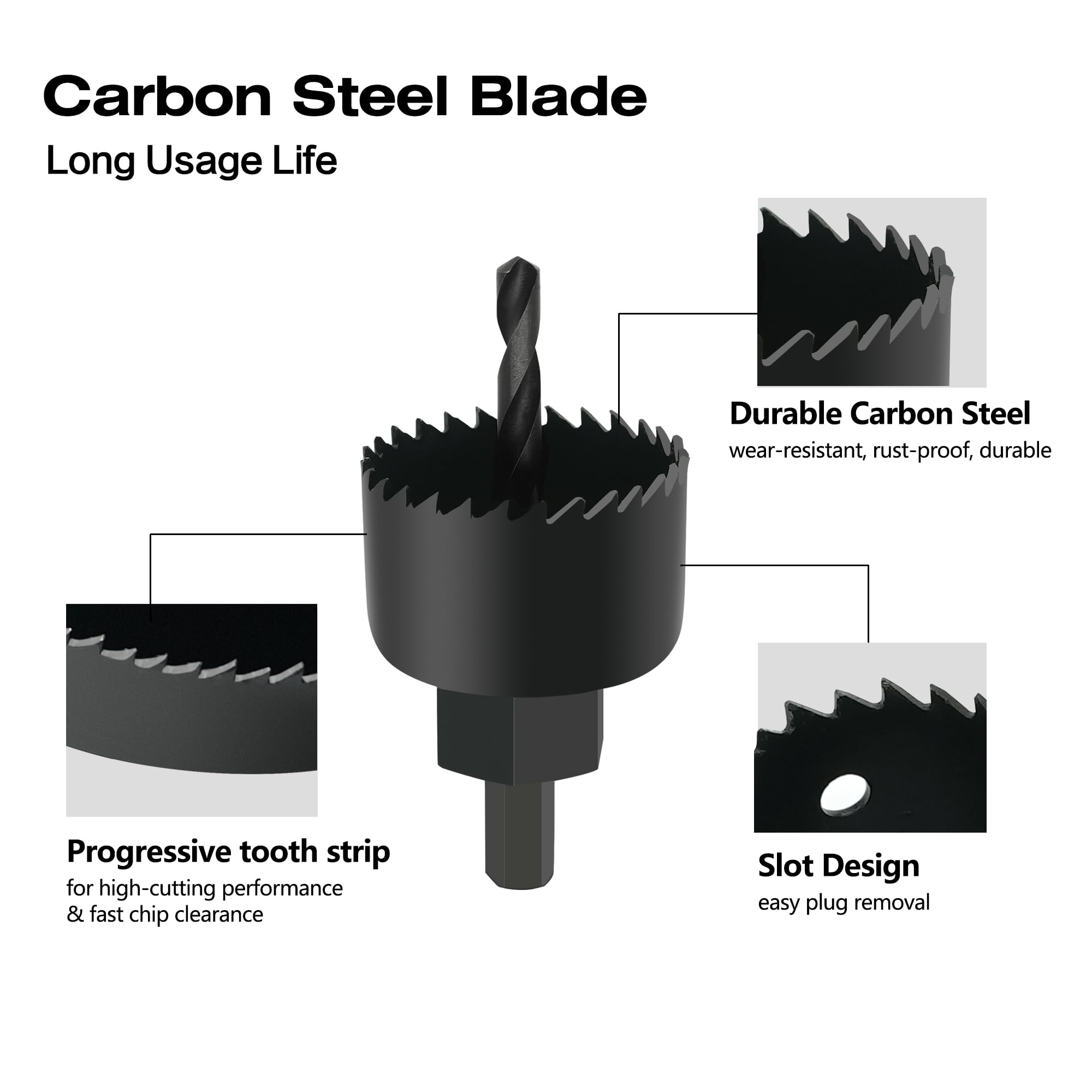 19Pcs Hole Saw Kit for Metal, Wood, Plastic - 3/4